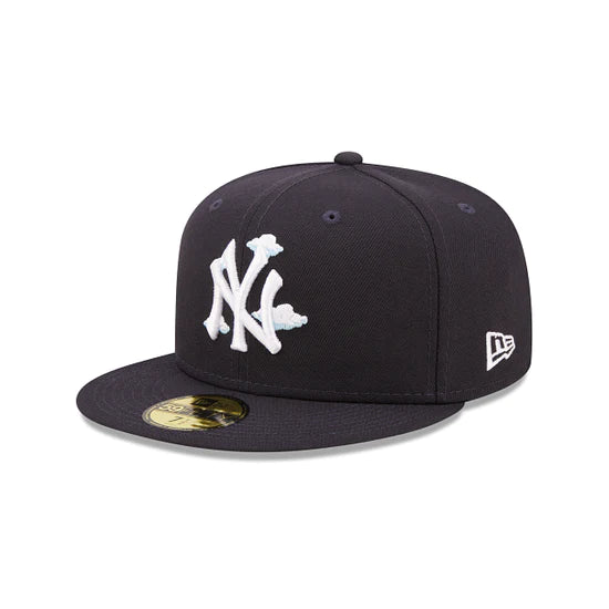 New York Yankees 1996 World Series Comic Cloud Navy 59FIFTY Fitted Hat for Men - Official MLB Baseball Cap for Yankees Fans, Streetwear & Sports Events
