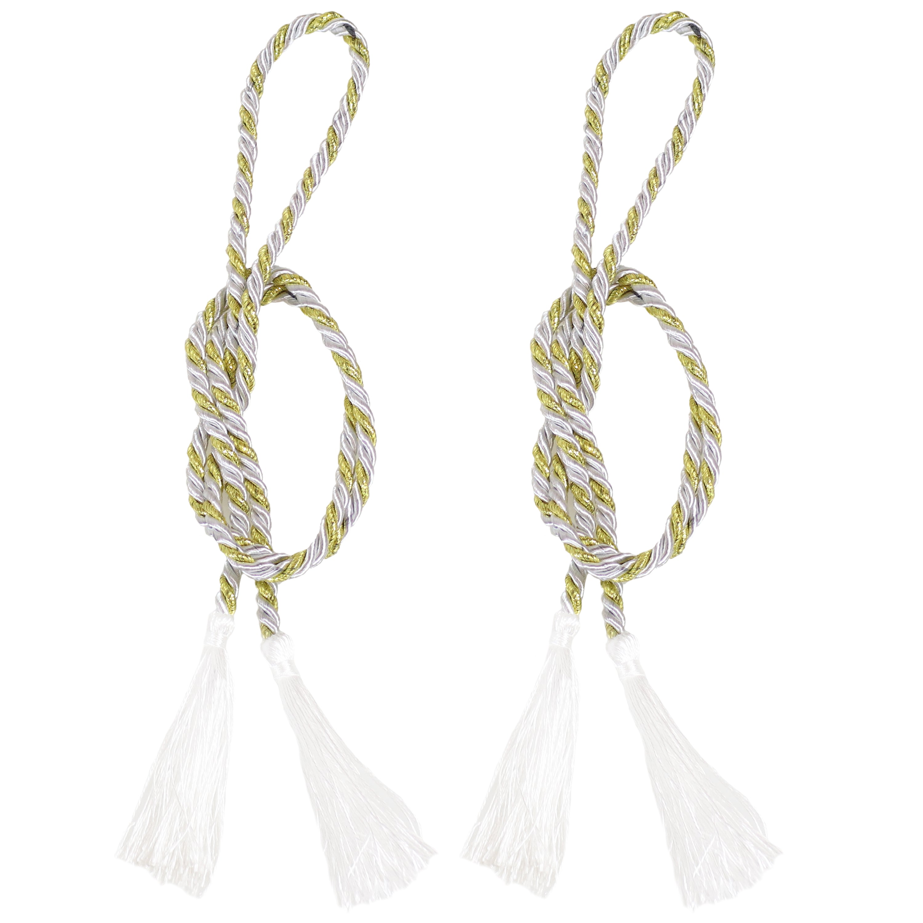 Sunnydaze Decorative Rope Curtain Tiebacks with Tassels - Indoor Outdoor Window Drapery Holdbacks for Living Room, Bedroom, Patio