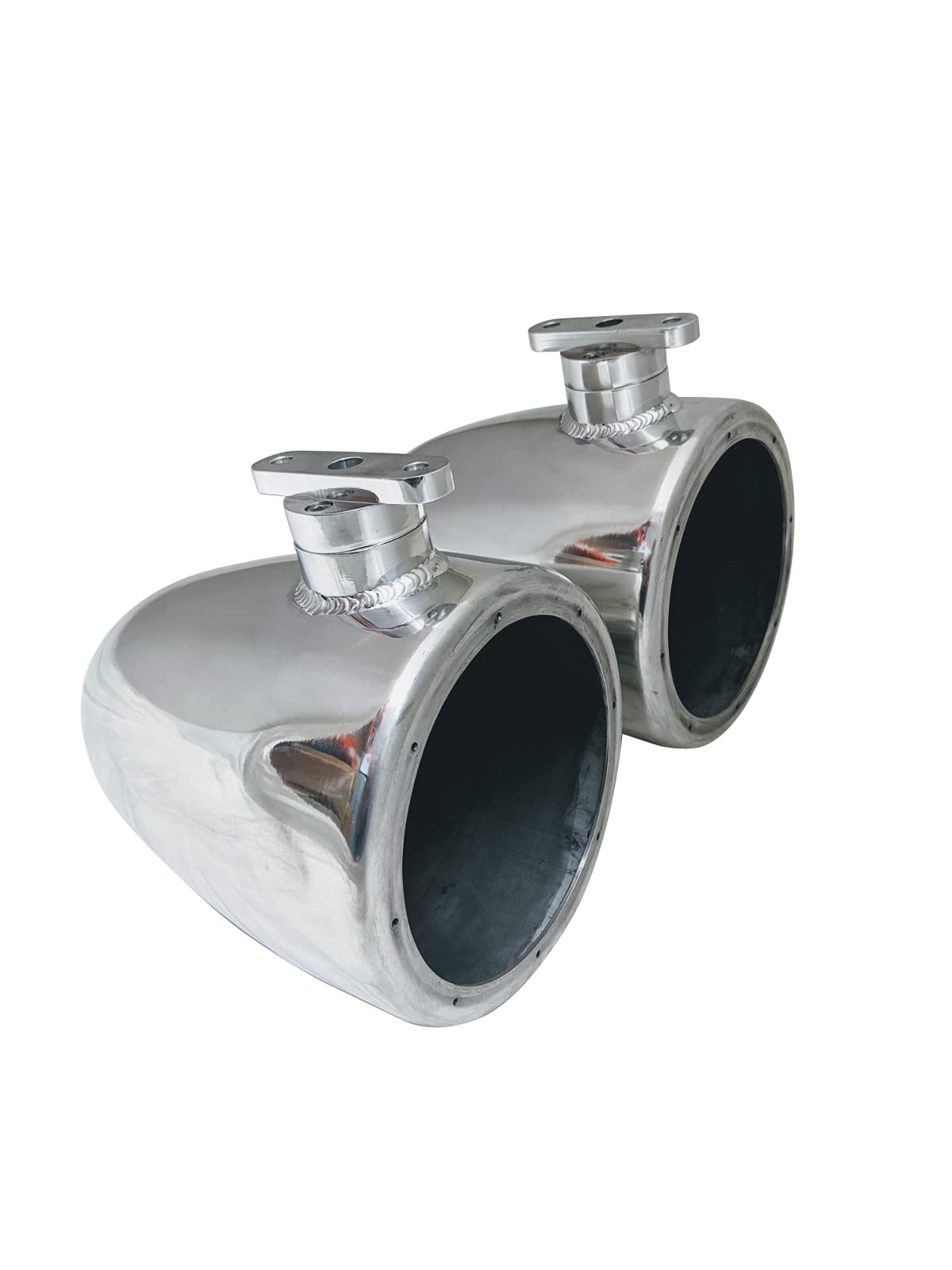 Krypt 6.5 Inch Wakeboard Tower Speakers for Malibu Illusion X Forward Arch Tower Boats - Waterproof Marine Audio System with Flat Surface Mount, Full Range Outdoor Stereo Sound (Polished Finish) - Perfect for Wakeboarding, Boat Parties & Watersports