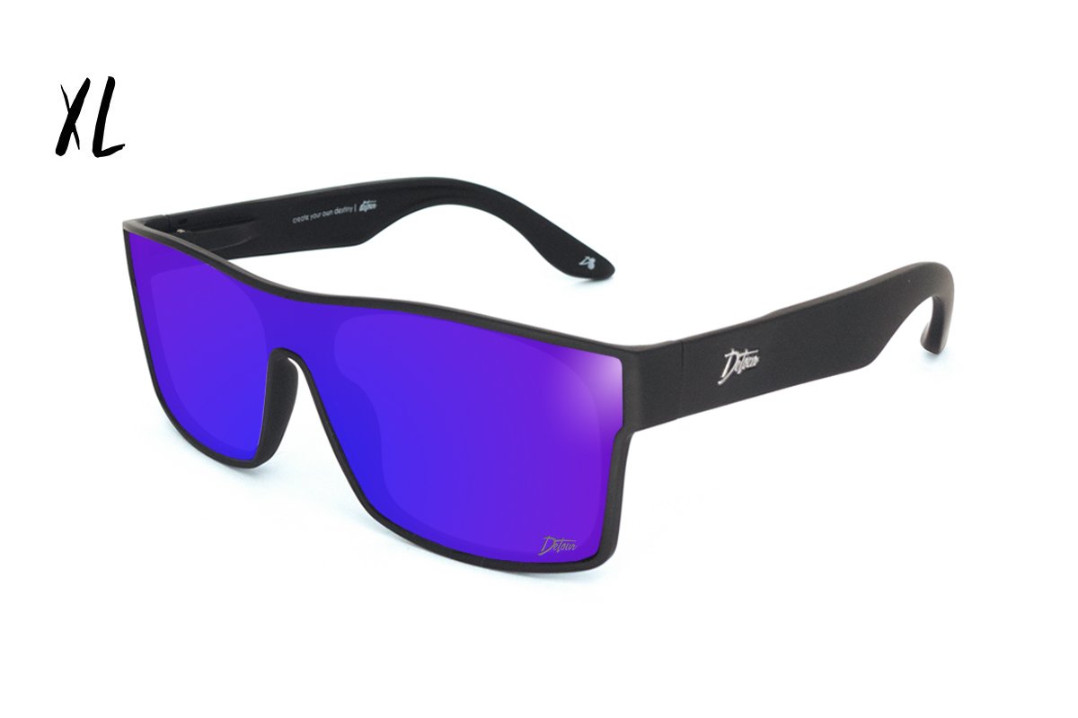 Horizon XL Matte Black & Deep Blue Polarized Sunglasses - UV Protection, Anti-Glare for Driving, Outdoor Sports & Beach Activities