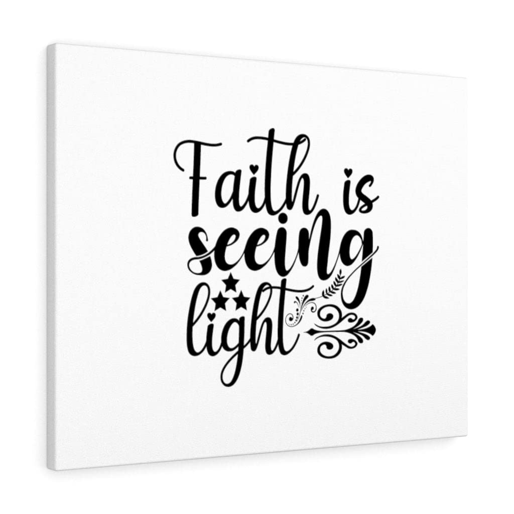 Christian Wall Art with Bible Verse - Faith is Seeing Light Scripture Print - Ready to Hang Home Decor for Living Room, Bedroom & Church