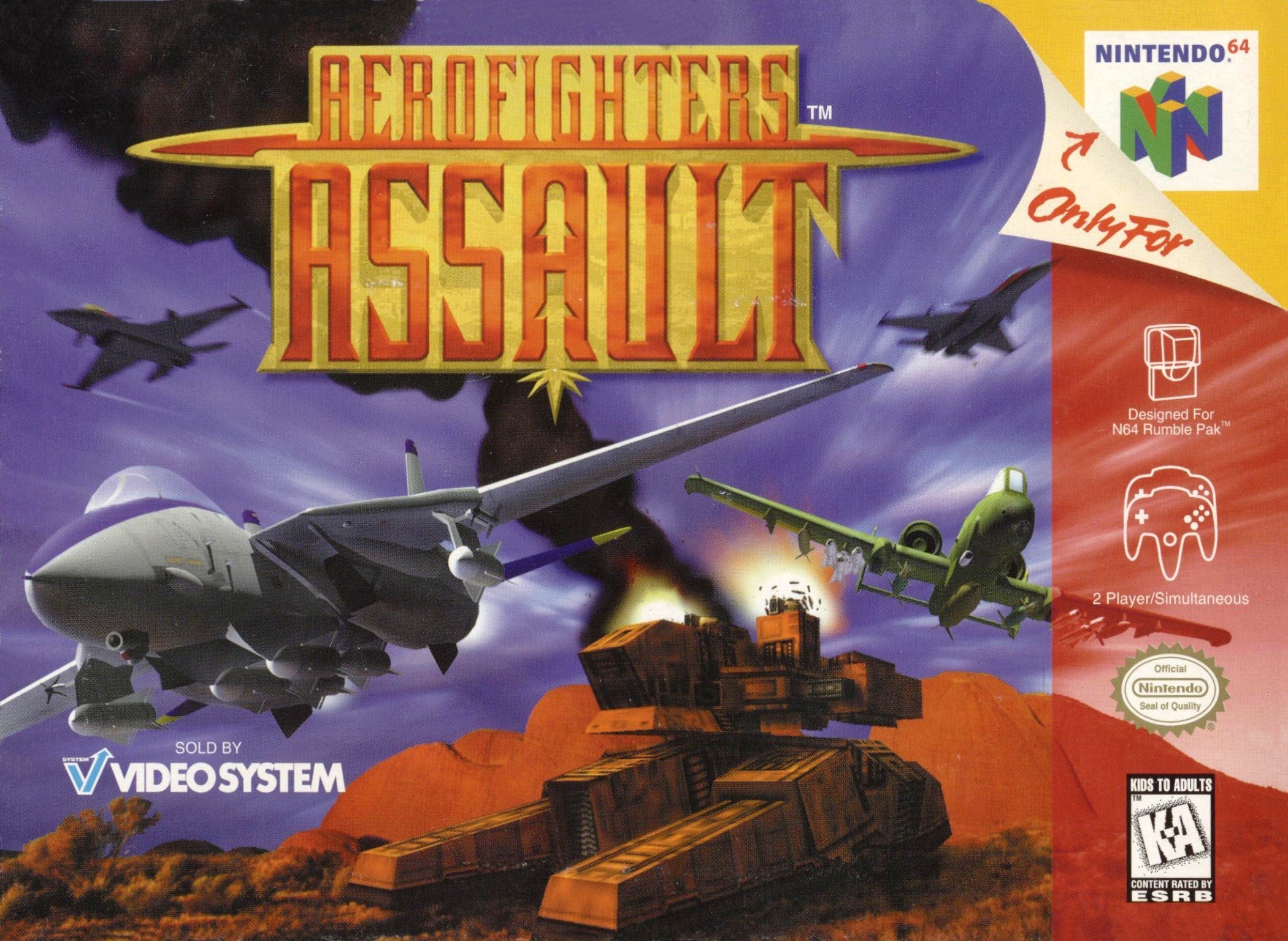Aerofighters Assault - Classic Arcade Air Combat Game for Nintendo 64 | Retro Gaming, Multiplayer Dogfights, Nostalgic Fun for Gamers