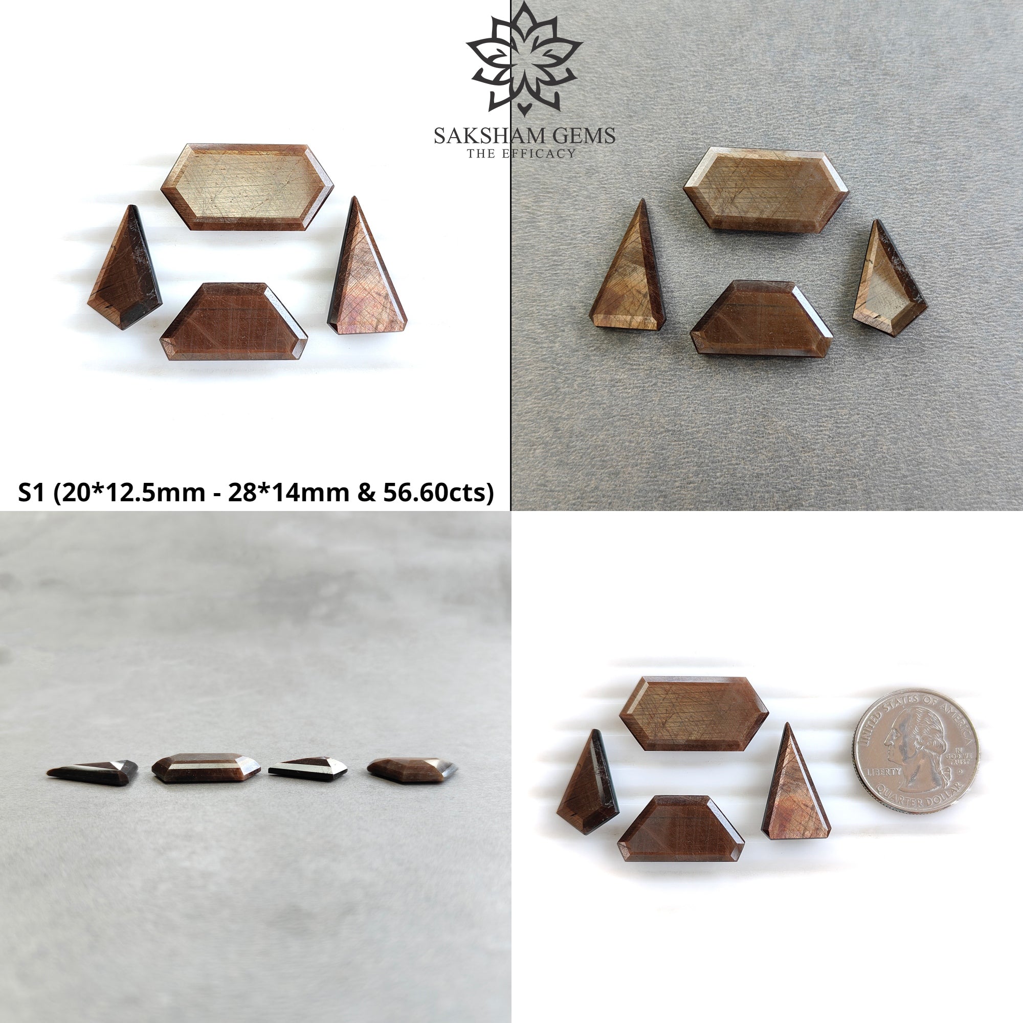 Natural Untreated Golden Brown Chocolate Sapphire Gemstone - Triangle Cut Uneven Shape for Jewelry Making, Engagement Rings & Unique Gifts