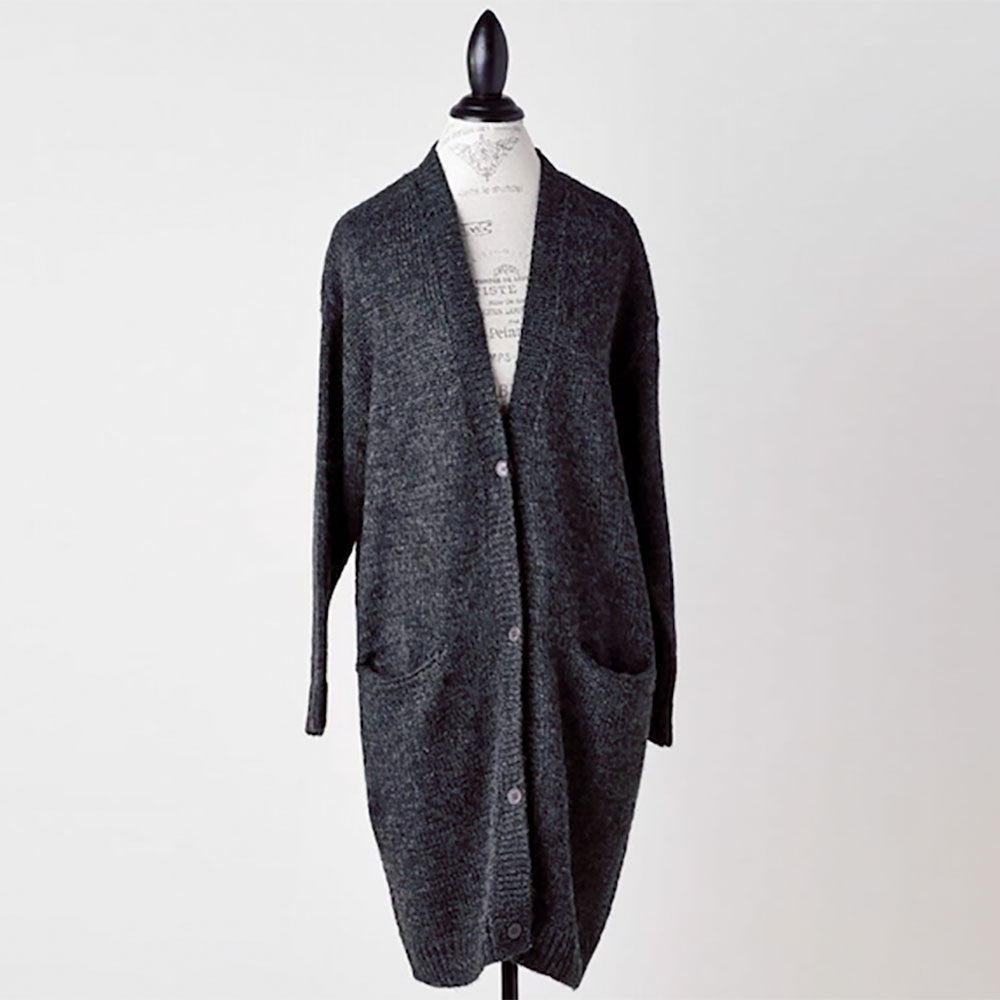 Grandfather Charcoal Sweater - Premium Knit Cardigan for Men | Cozy Winter Wear, Casual Outfit & Lounge Comfort