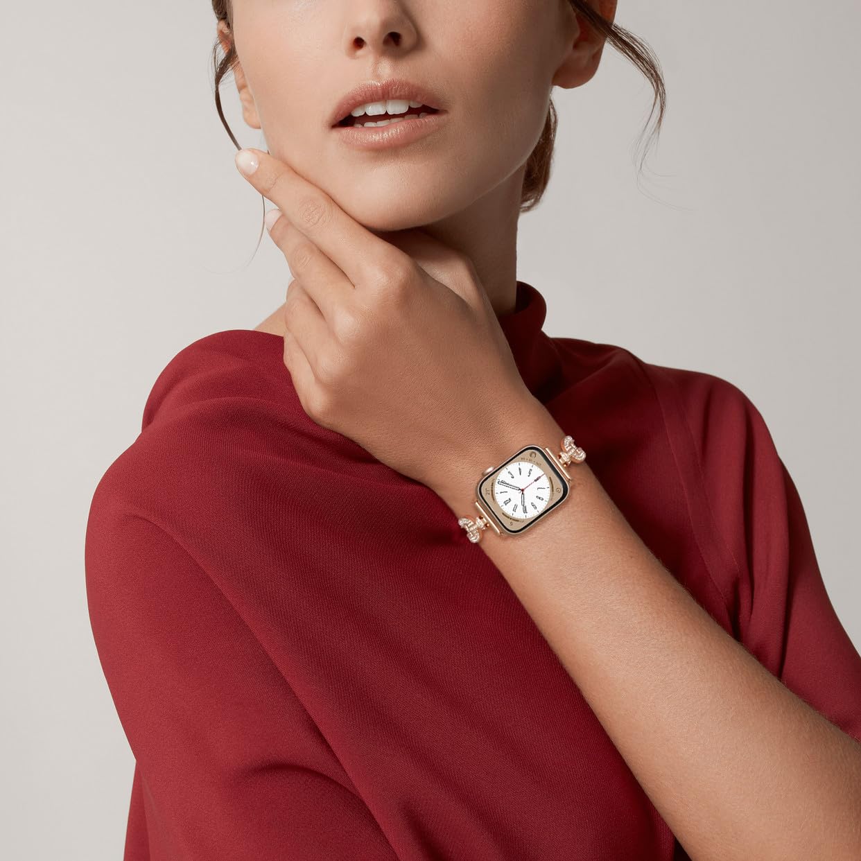 Sparkling Rhinestone Apple Watch Band for Women - Elegant Jewelry Strap Compatible with 38mm 40mm 41mm 42mm 44mm 45mm 49mm iWatch Series SE/8/7/6/5/4/3/2/1 - Perfect for Parties, Weddings & Special Occasions