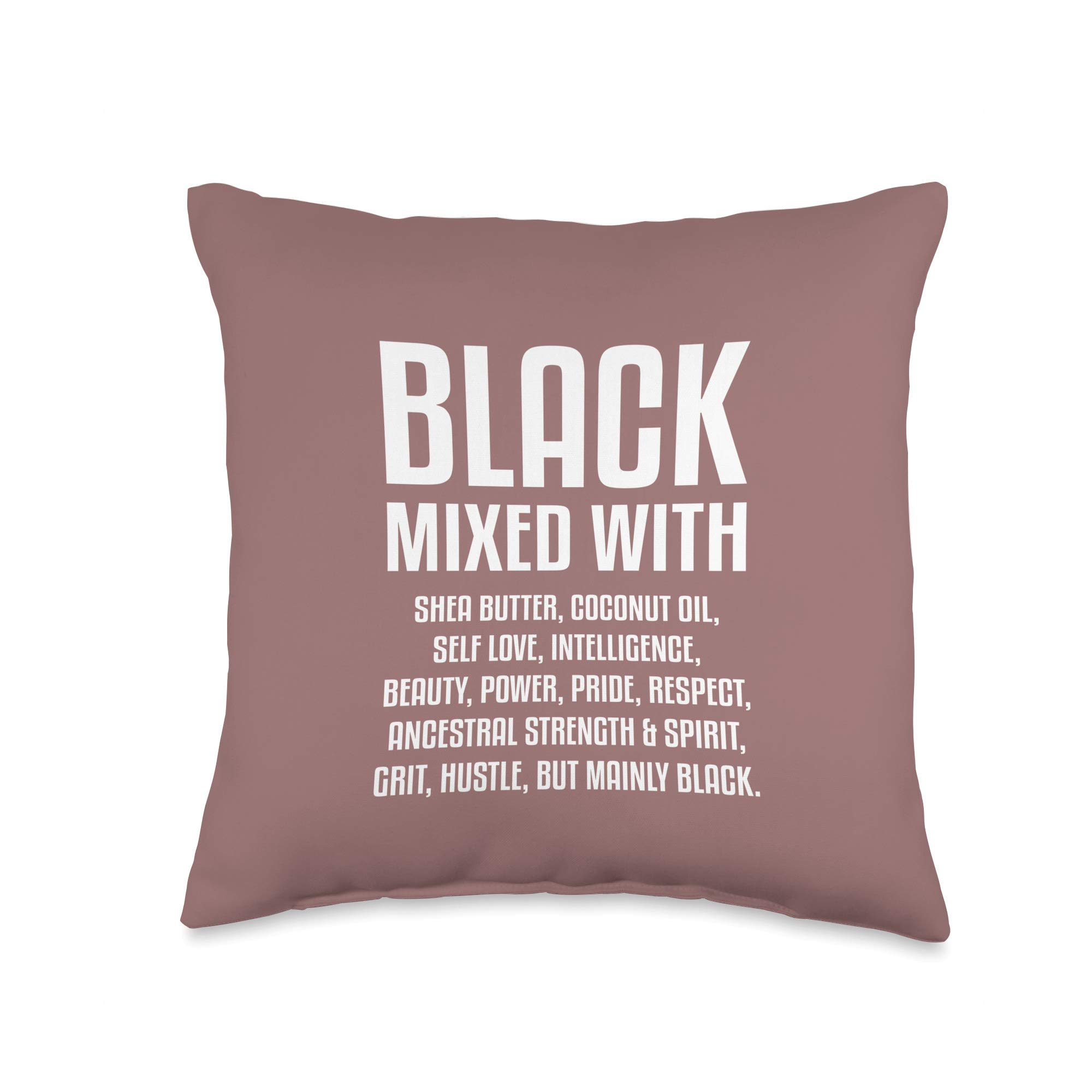 African American Black Queen Throw Pillow with Shea Butter - 16x16 Inches Multicolor Decorative Cushion for Sofa, Bed & Home Decor
