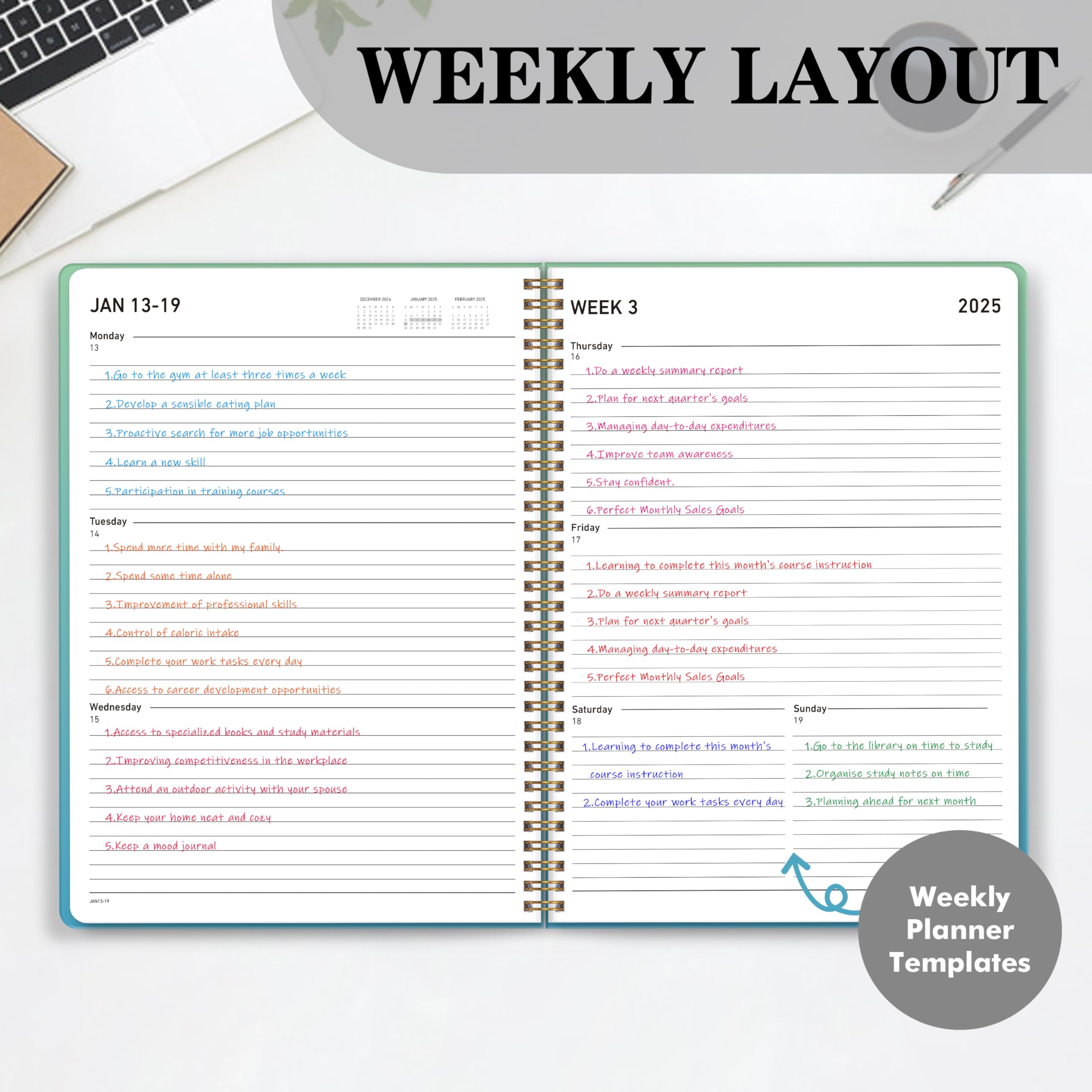 2025 Planner Calendar - 12-Month Daily, Weekly & Monthly Academic Planner (Jan 2025-Dec 2025) | 8.5