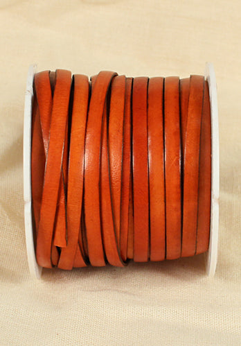 Premium Full Grain Leather Braided Strap - 25mm Width, Orange - Perfect for Watch Bands, Keychains & DIY Craft Projects