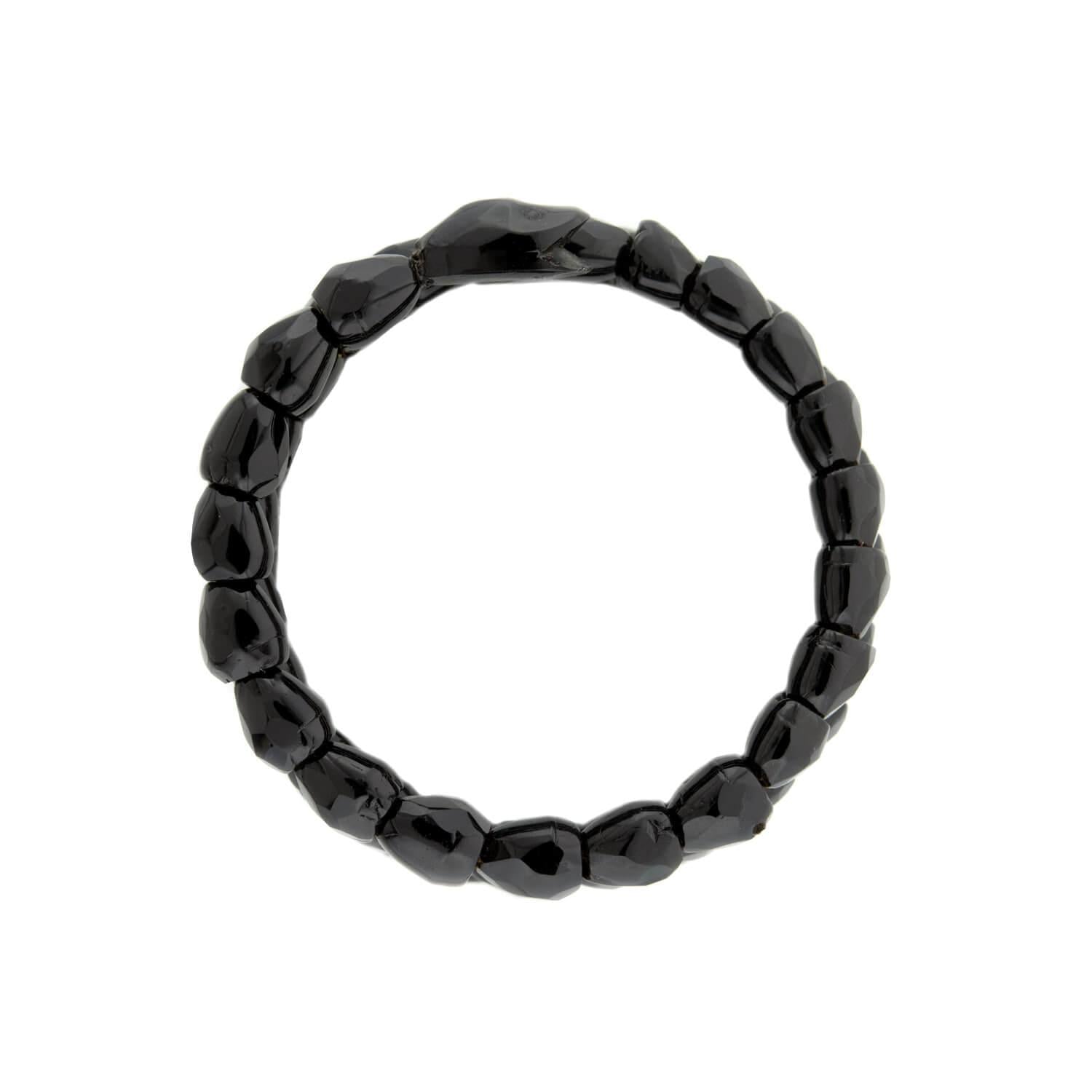 Victorian Style Carved Jet Glass Snake Wrap Bracelet for Women - Gothic Jewelry, Boho Fashion Accessory, Perfect for Halloween & Costume Parties