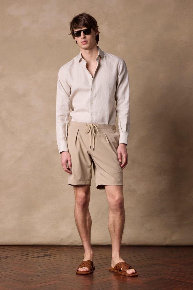 Bailey Casual Shorts for Women - Beige Nylon Spandex Stretch Comfortable Summer Shorts | Perfect for Beach, Yoga, Travel & Everyday Wear