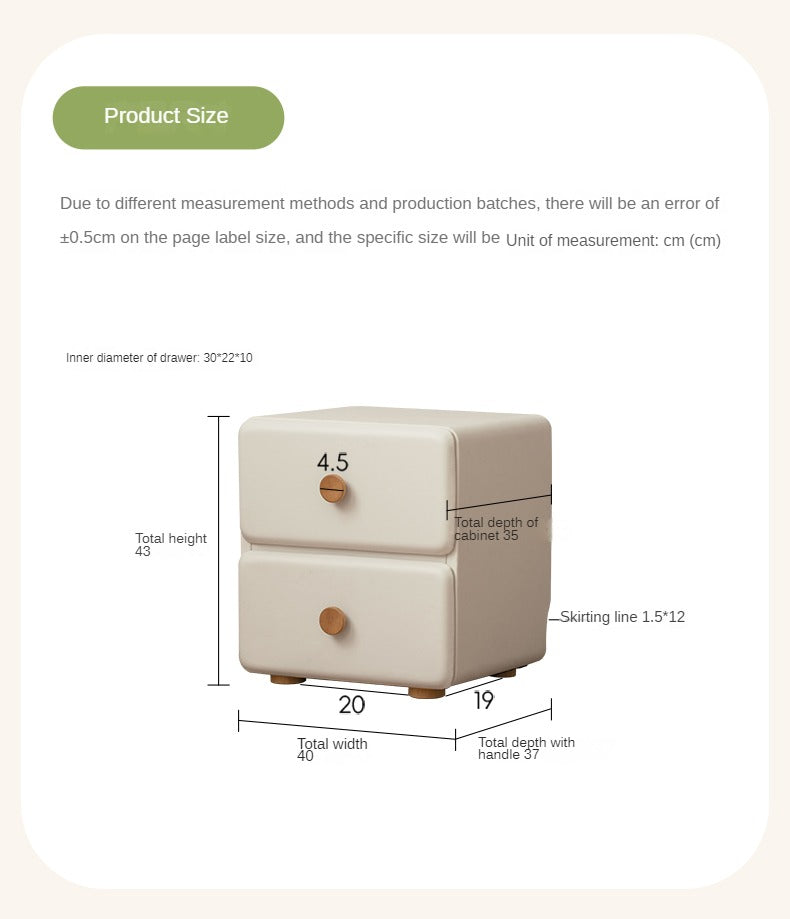 Organic Leather Cream Kids Nightstand - Stylish & Durable Bedside Table for Children's Room | Perfect for Bedrooms, Nurseries & Playrooms