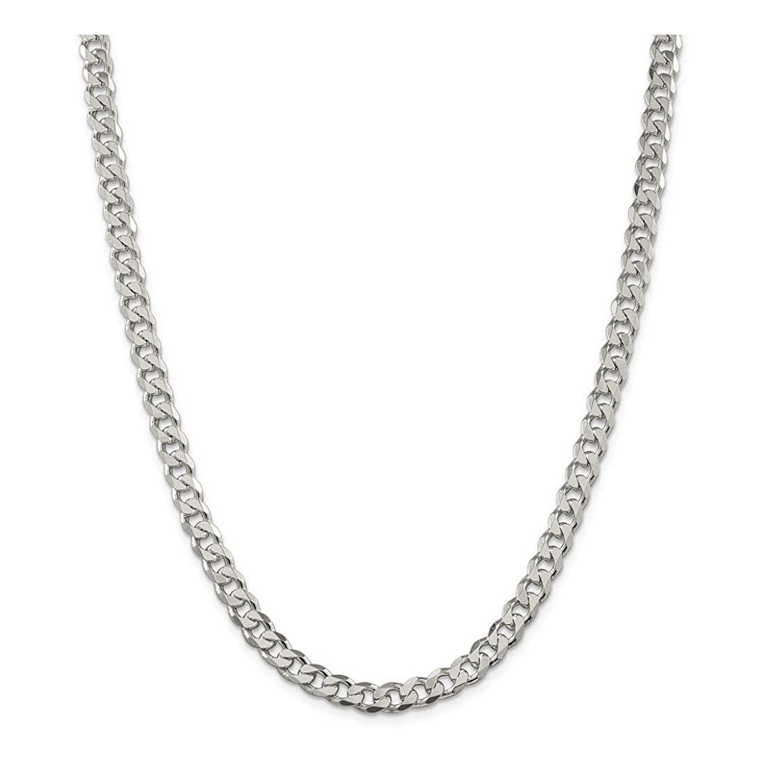 4.5MM 120 Curb Pave Link Chain - .925 Solid Sterling Silver Necklace (7-26 Inches) - Perfect for Layering, Gifts & Everyday Wear