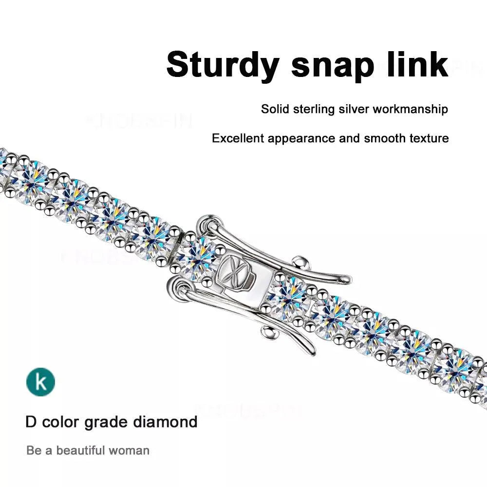 3mm & 4mm Moissanite Tennis Bracelet - 925 Sterling Silver Plated with 18K Gold - GRA Certified Diamond Alternative Jewelry for Women & Men - Perfect for Weddings, Anniversaries, Parties & Everyday Elegance