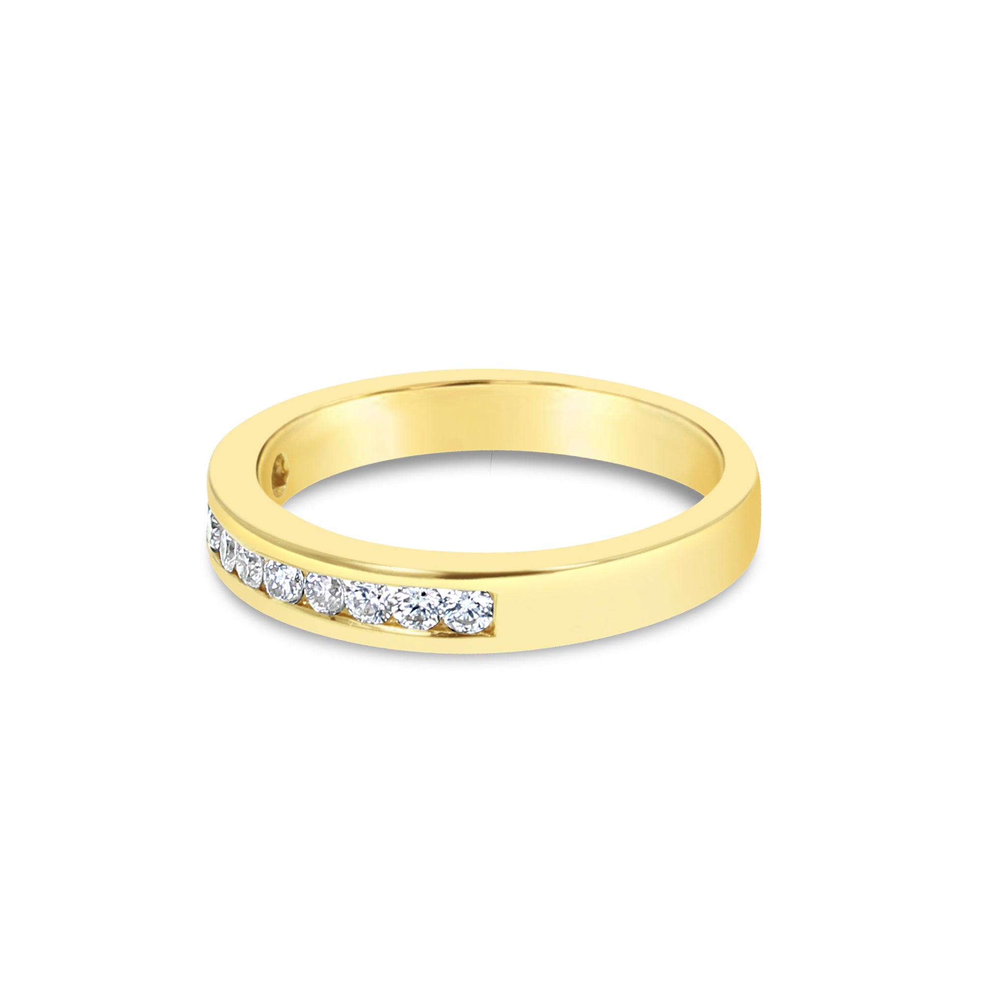 18K Yellow Gold Channel Set Diamond Wedding Band - 0.24cttw Total Weight | Elegant Bridal Ring for Engagement, Anniversary & Special Occasions