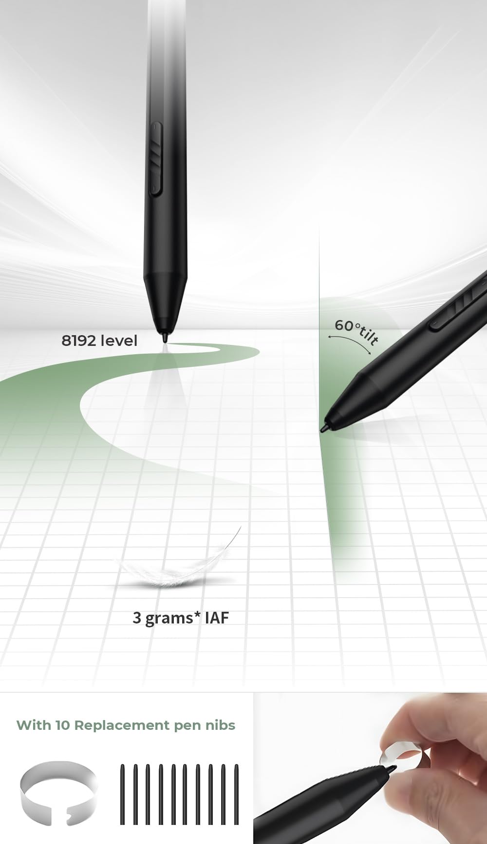 XPPen Deco LW Wireless Drawing Tablet - 10x6 Inch Bluetooth Graphics Tablet with Battery-Free X3 Stylus, Compatible with Windows 11, Mac, Linux, Android & Chrome OS (Green) | Perfect for Digital Art, Animation, Photo Editing & Online Teaching