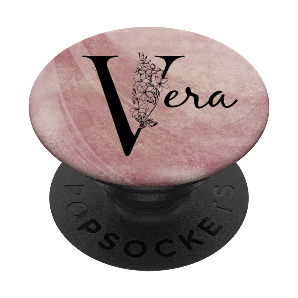Vera Personalized Name Floral Rose Pink Grunge Design T-Shirt - Custom Name Women's Top for Casual Wear, Date Night & Gift Giving
