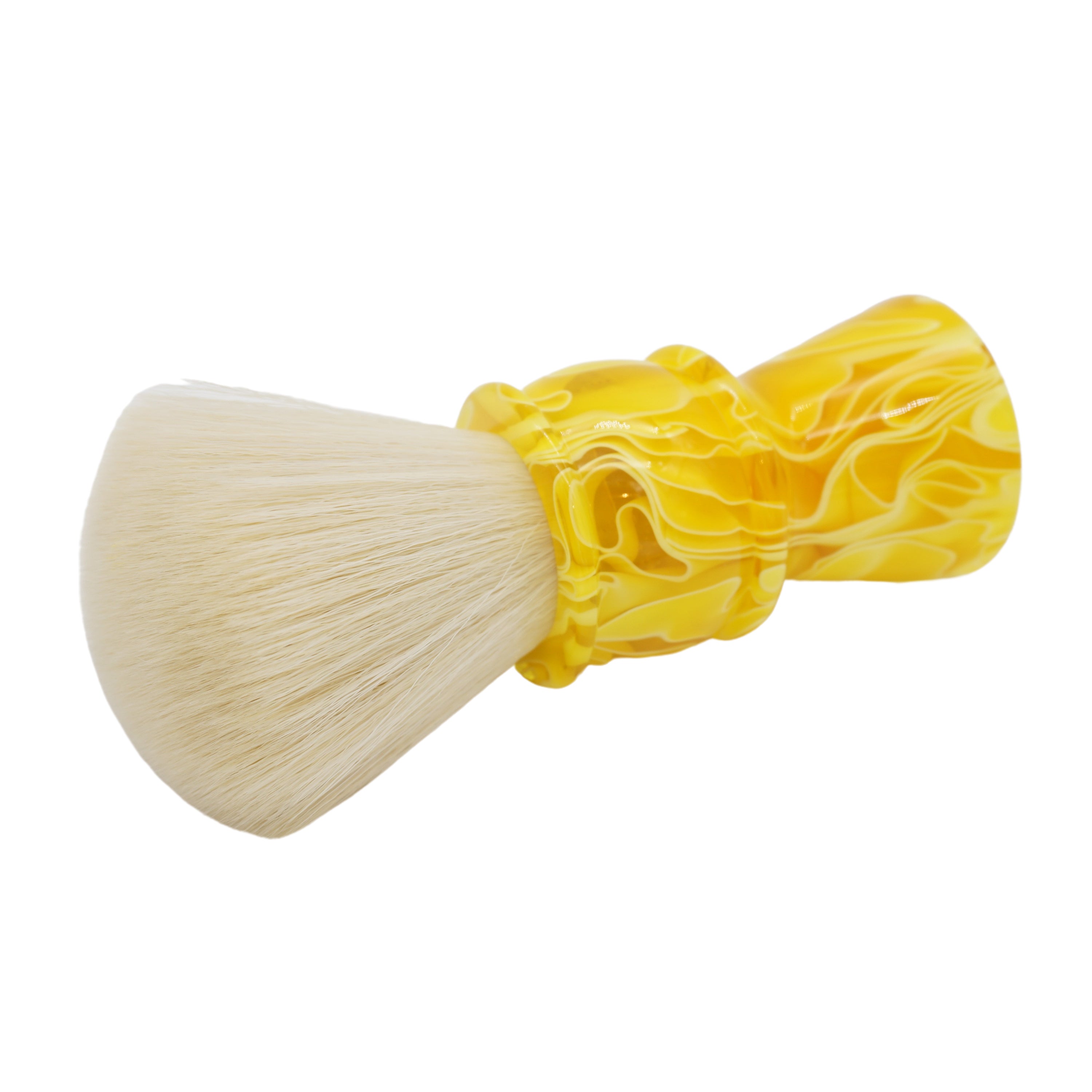 AP Shave Co. 24mm Cashmere Fan Synthetic Shaving Brush - Premium Soft Bristles for Men's Wet Shaving - Perfect for Lathering Creams & Soaps - Yellow Handle