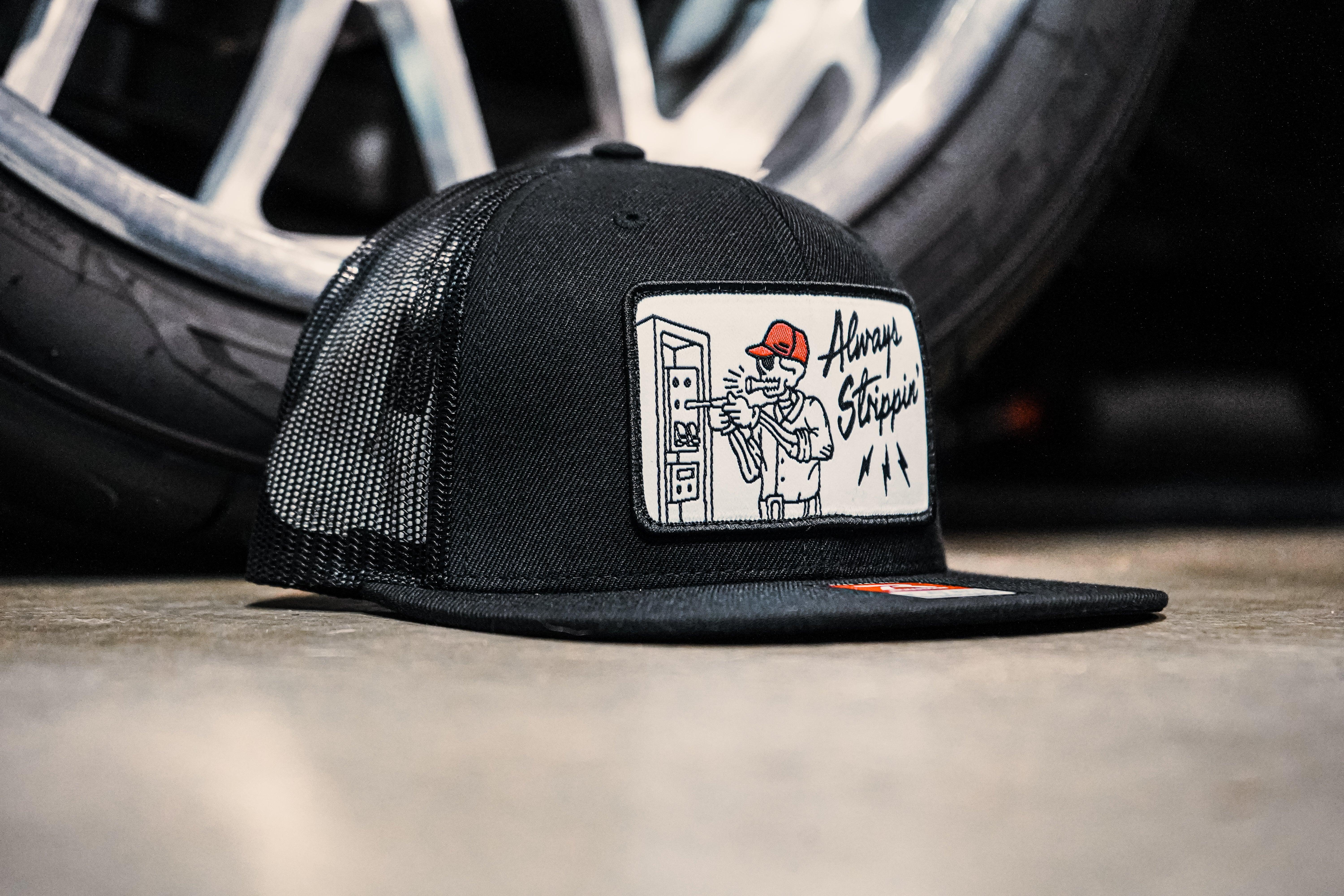 Always Strippin' Meshback Snapback Hat - Black Adjustable Baseball Cap for Men & Women | Perfect for Sports, Outdoor Activities & Streetwear Fashion