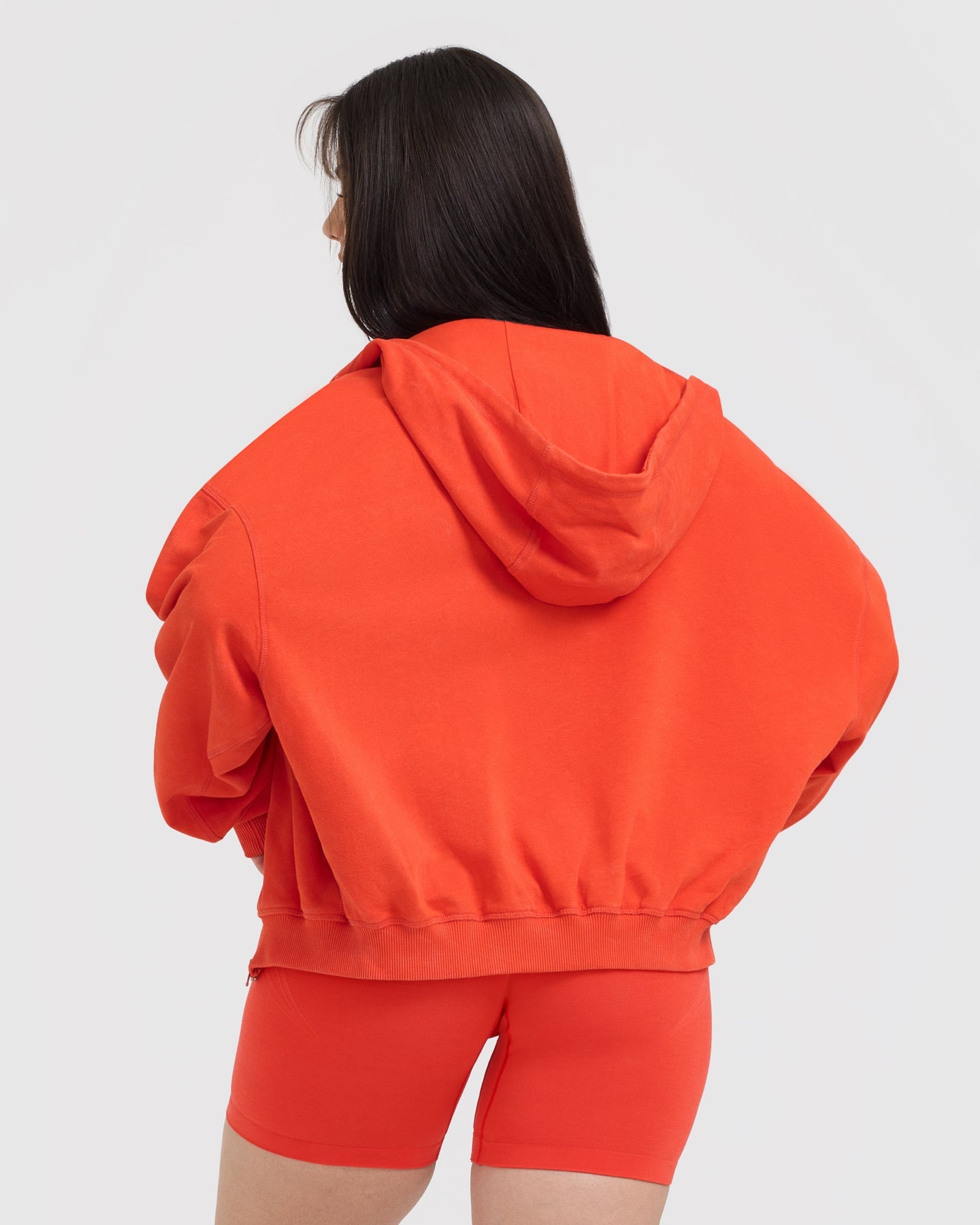 Raw Lounge Oversized Zip Hoodie for Men & Women - Charged Orange | Cozy Fleece Pullover for Casual Wear, Gym, Travel & Loungewear