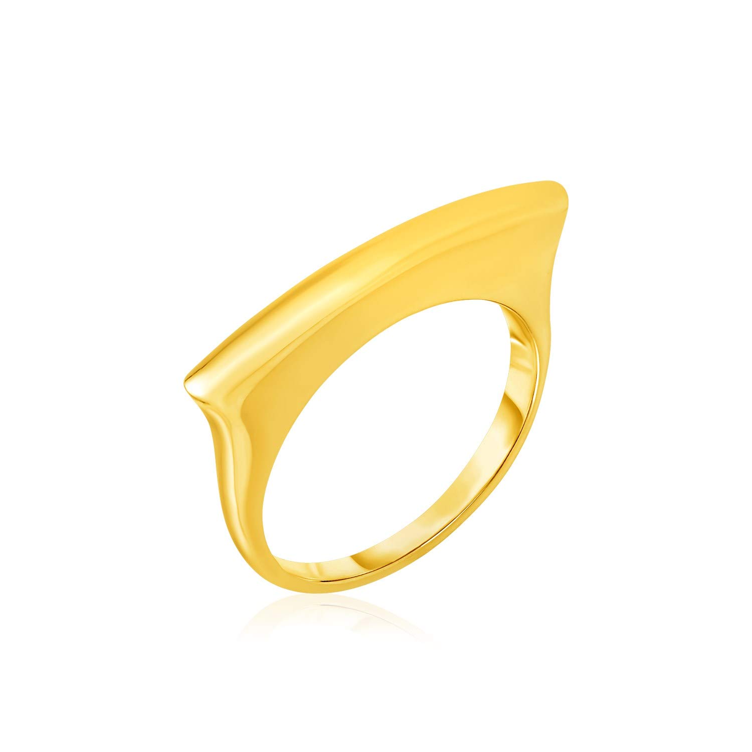 14K Yellow Gold Polished Bar Ring for Women - Minimalist Stackable Fine Jewelry - Perfect for Everyday Wear, Gifts & Special Occasions