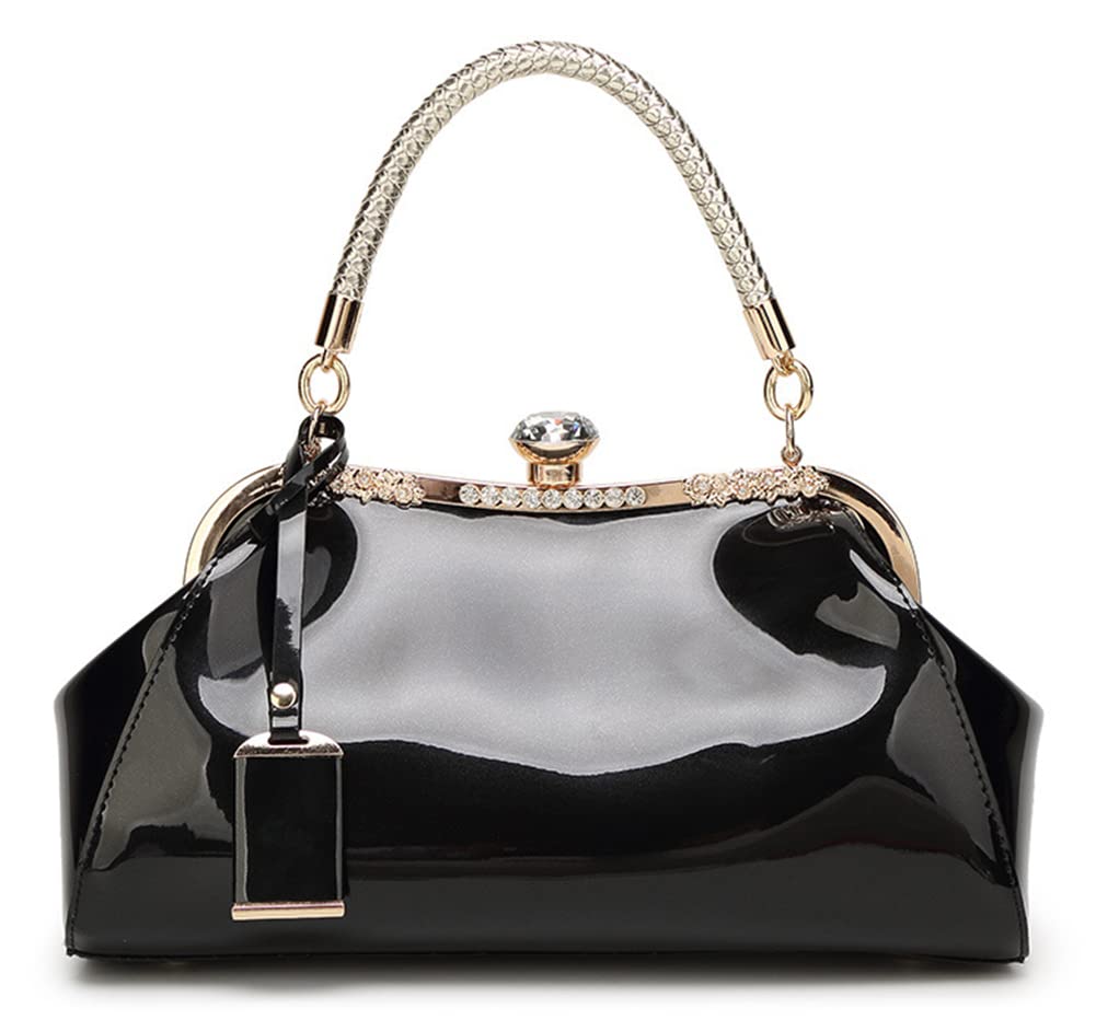 Stylish Women's Evening Bags - Glossy Leather Tote, Clutch & Mini Crossbody Shoulder Bag Vintage Purse for Wedding, Party & Special Occasions | Perfect for Bridal Showers, Date Nights & Formal Events