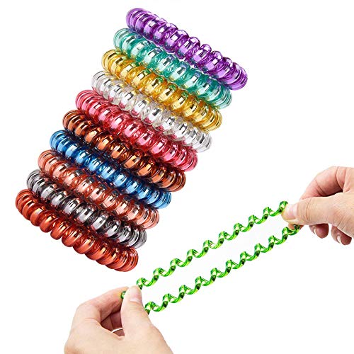 No Crease Spiral Hair Ties - Damage-Free Hair Elastics for Thick & Heavy Hair | Ponytail Holder & Hair Band | 10-Pack Multi-Color Set | Perfect for Workouts, Yoga, Office & Everyday Styling