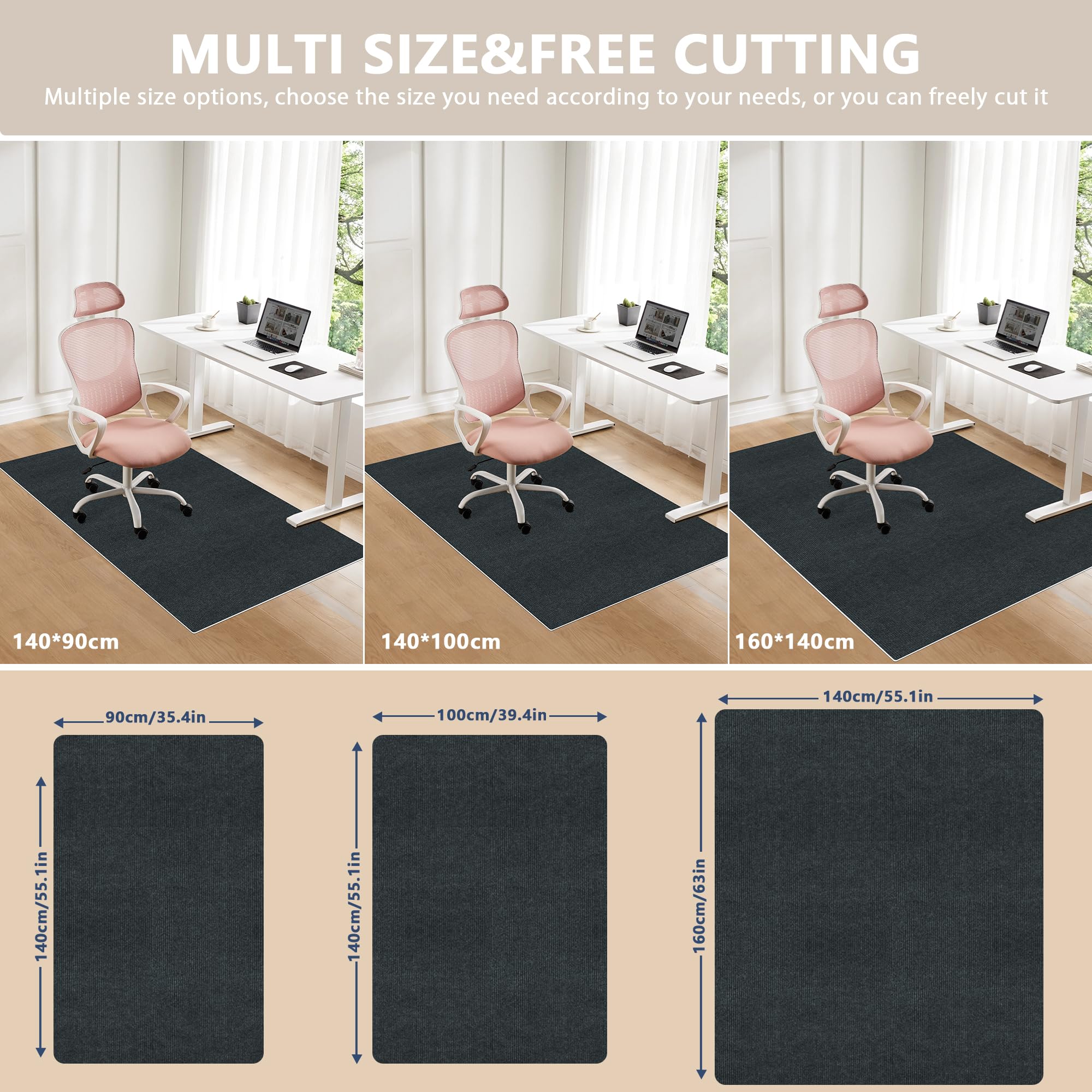 Premium Office Chair Mat for Hardwood & Tile Floors - 55
