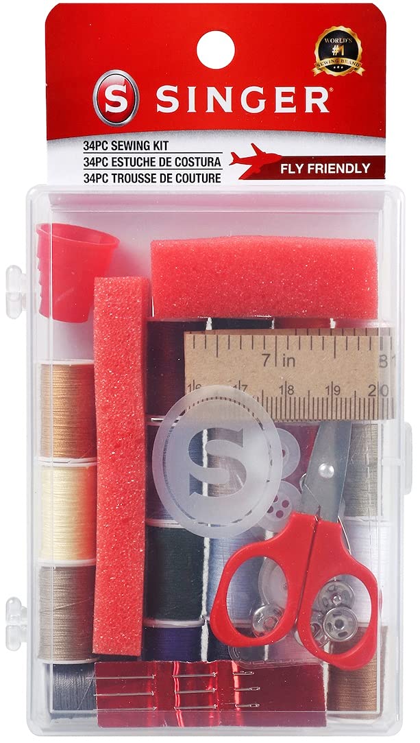 SINGER 00279 Portable Sewing Kit with 100+ Accessories in Compact Storage Box - Perfect for Home, Travel & Emergency Repairs