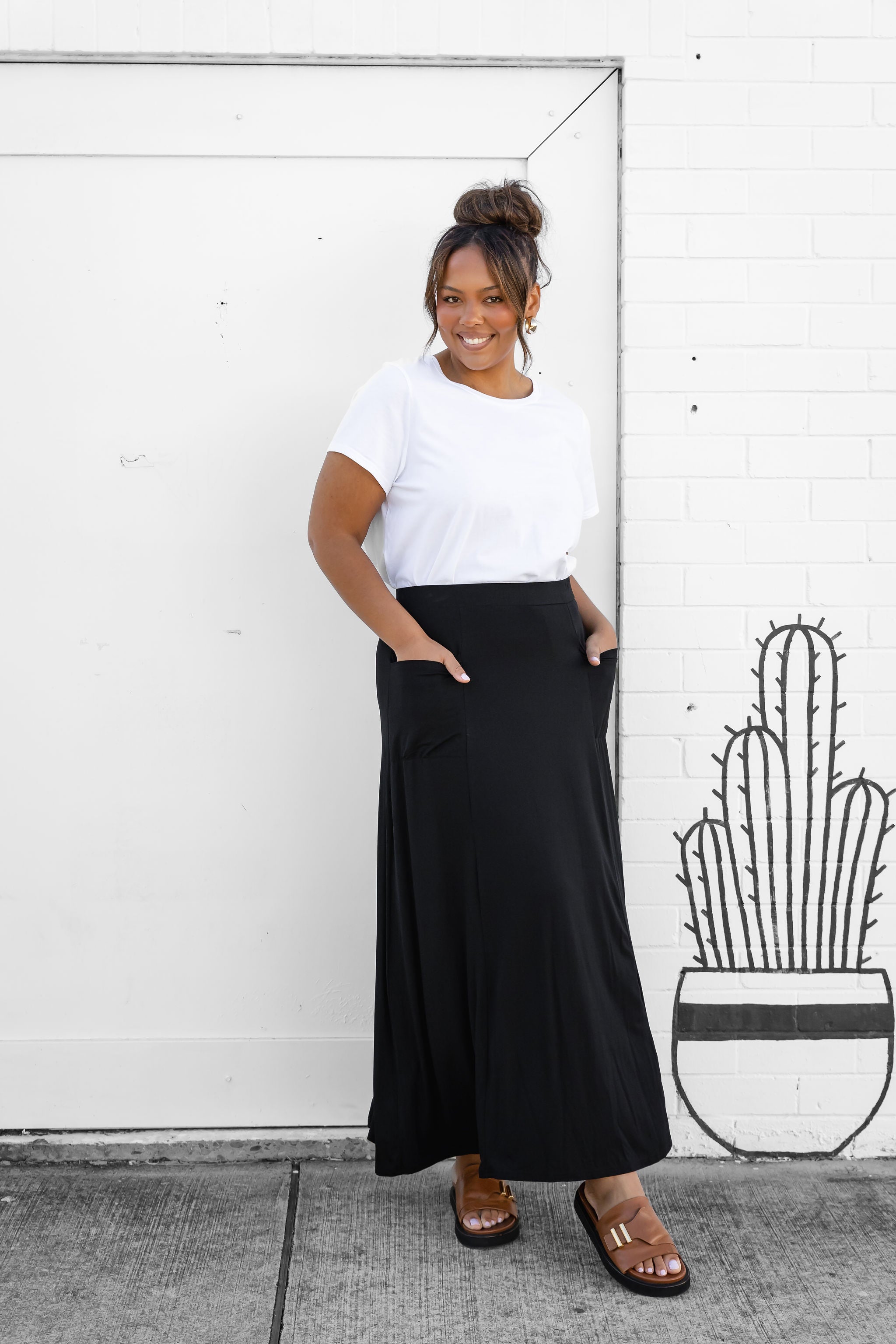 Olivia Maxi Skirt for Women - Elegant Black Long Flowy Skirt with High Waist | Perfect for Casual Wear, Beach, Vacation & Boho Outfits