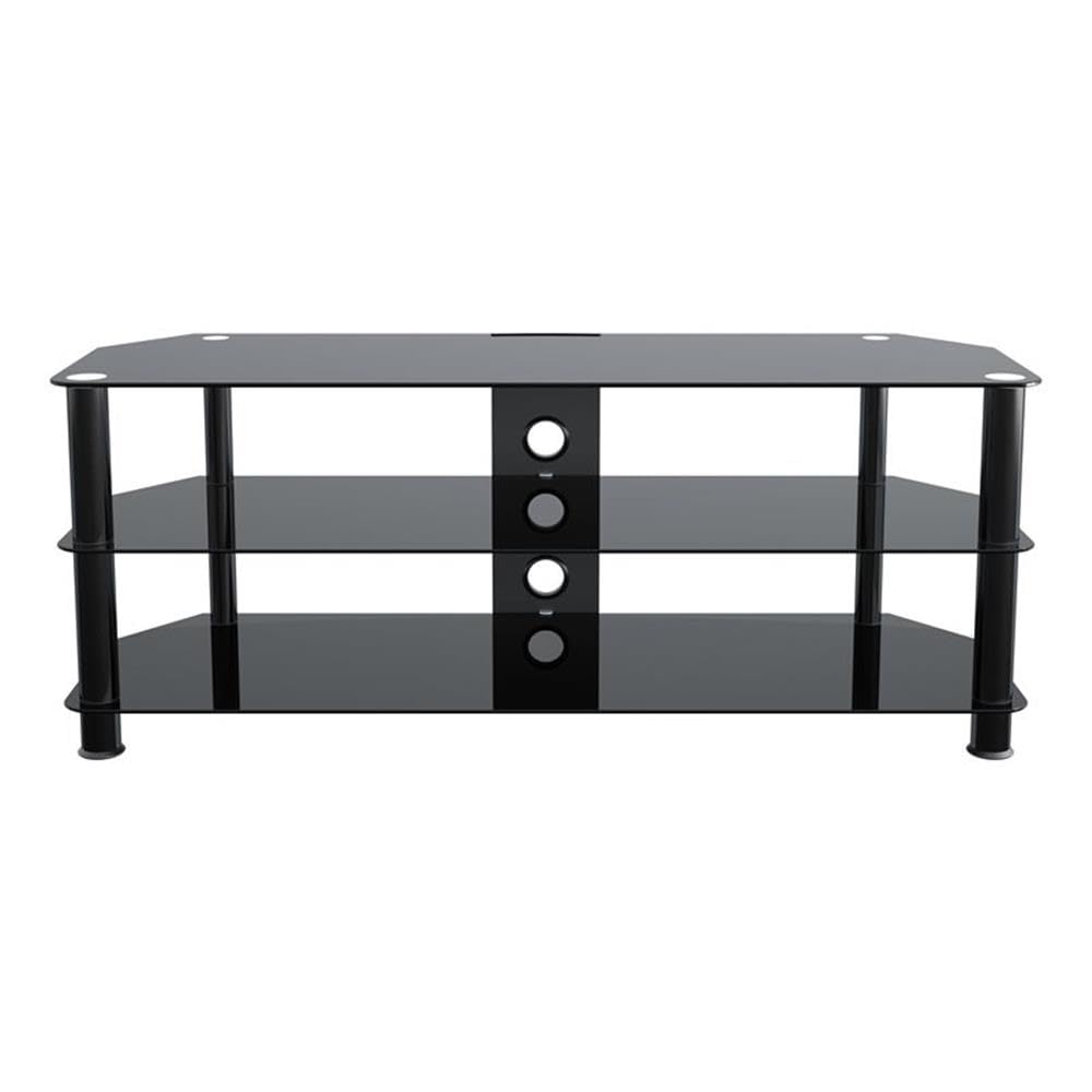 AVF Black Transitional Steel & Glass TV Stand for 39-60 Inch Flat Screens - Perfect for Living Rooms, Bedrooms & Home Theaters