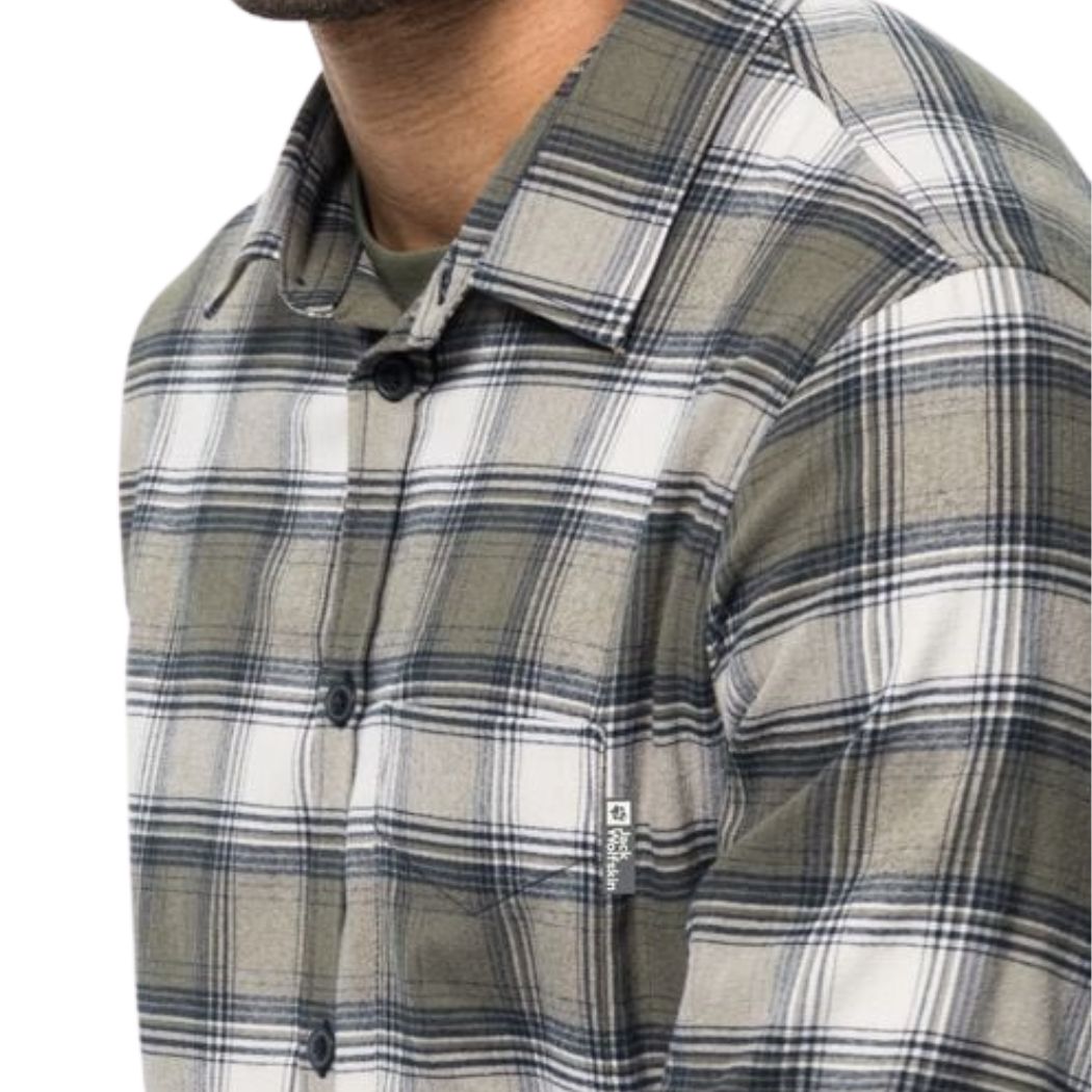 Jack Wolfskin Men's Hiking Shirt - Lightweight Quick-Dry Outdoor Performance Shirt for Trekking, Camping & Travel