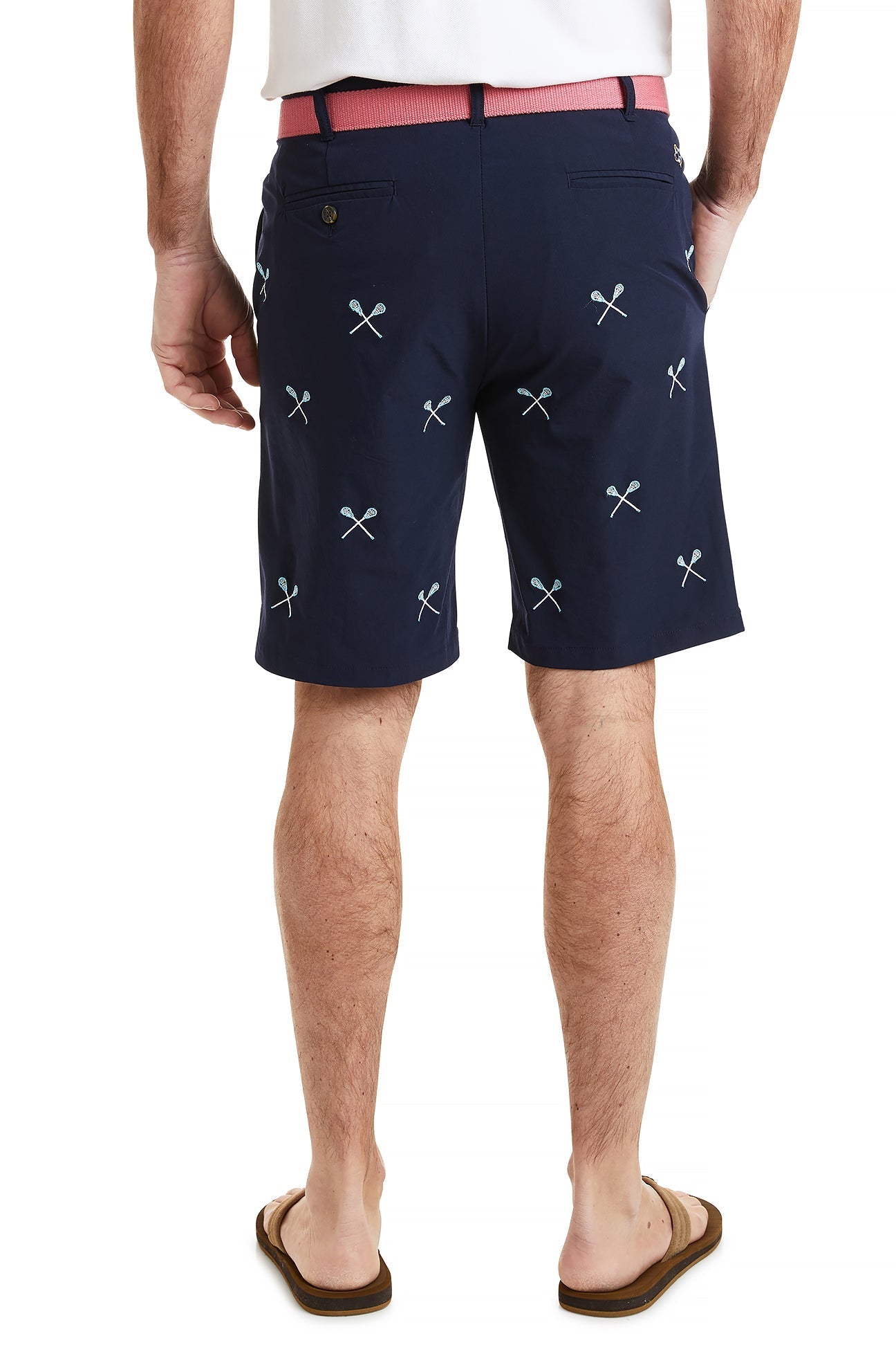 ACKformance Performance Shorts - Nantucket Navy with Lacrosse Stick Design | Breathable Athletic Shorts for Men | Perfect for Lacrosse Training, Gym Workouts & Casual Wear