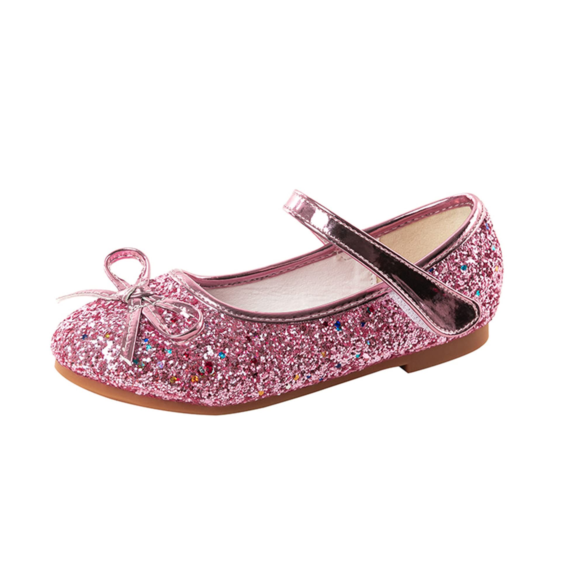TN TANGNEST Girls Sequined Bowknot Mary Jane Shoes - Princess Dress Shoes for Wedding, Party & Cosplay - Comfortable Flats for Special Occasions & Everyday Wear