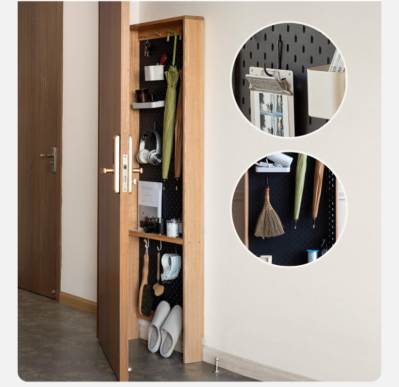 Solid Oak Wood Ultra-Thin DIY Side Cabinet - Perfect for Small Spaces, Bedroom, Living Room & Office Storage
