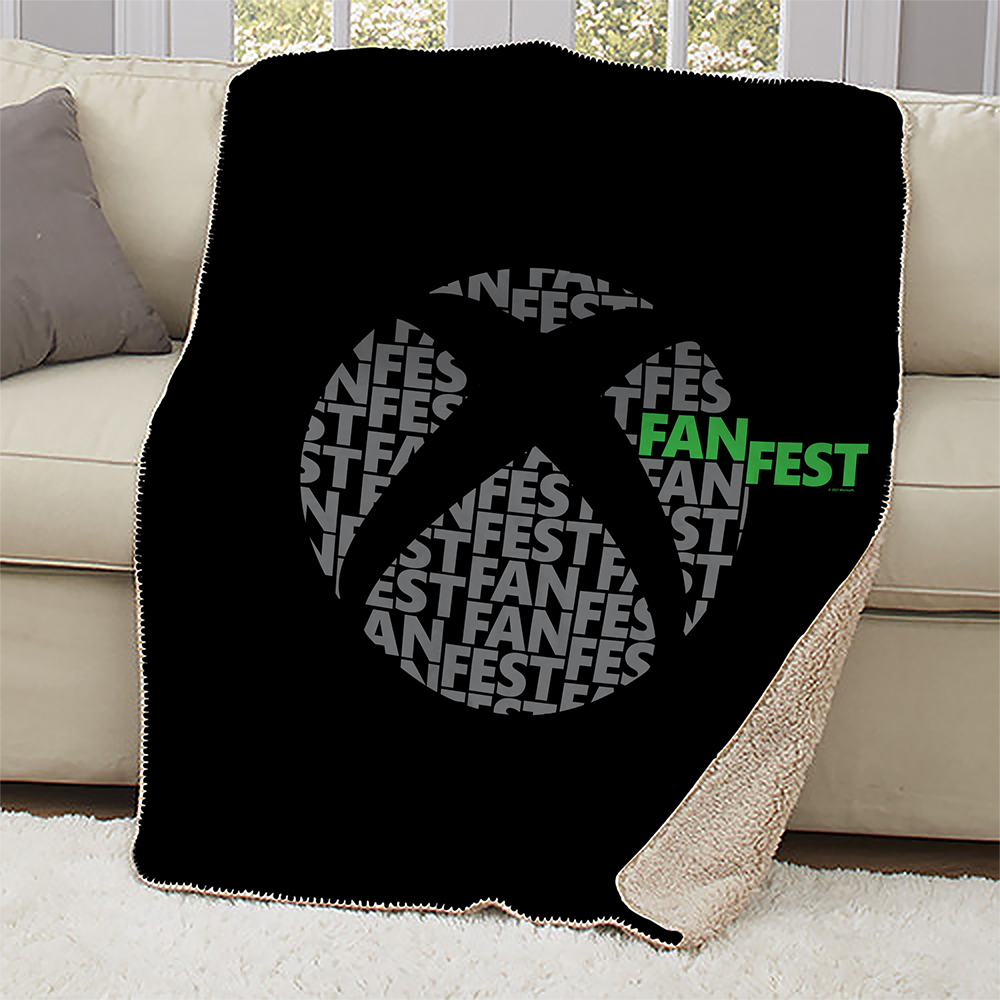 Xbox FanFest Sherpa Blanket - Soft & Cozy Gaming Throw for Xbox Fans - Perfect for Gaming Nights, Movie Marathons & Winter Warmth