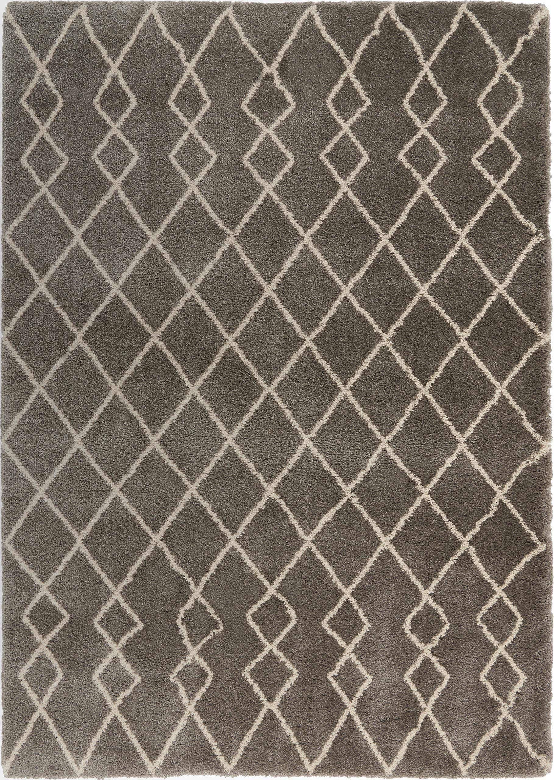 Nourison Geometric Shag Moroccan Silver 5'3