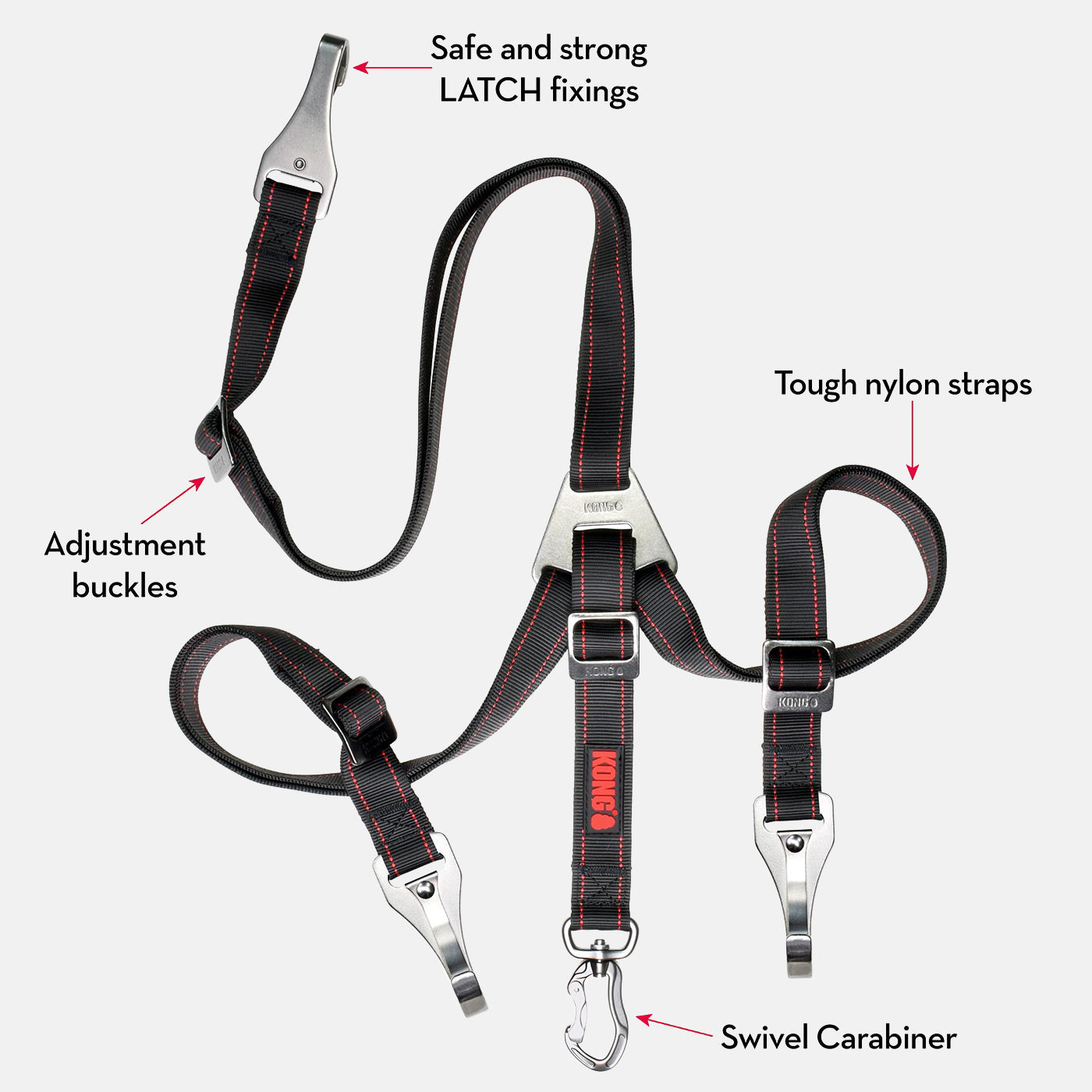 KONG Ultimate Safety Tether for Dogs - Heavy Duty Pet Leash with Locking Carabiner, Durable Chew Proof Design for Large & Small Dogs - Perfect for Hiking, Camping & Outdoor Adventures