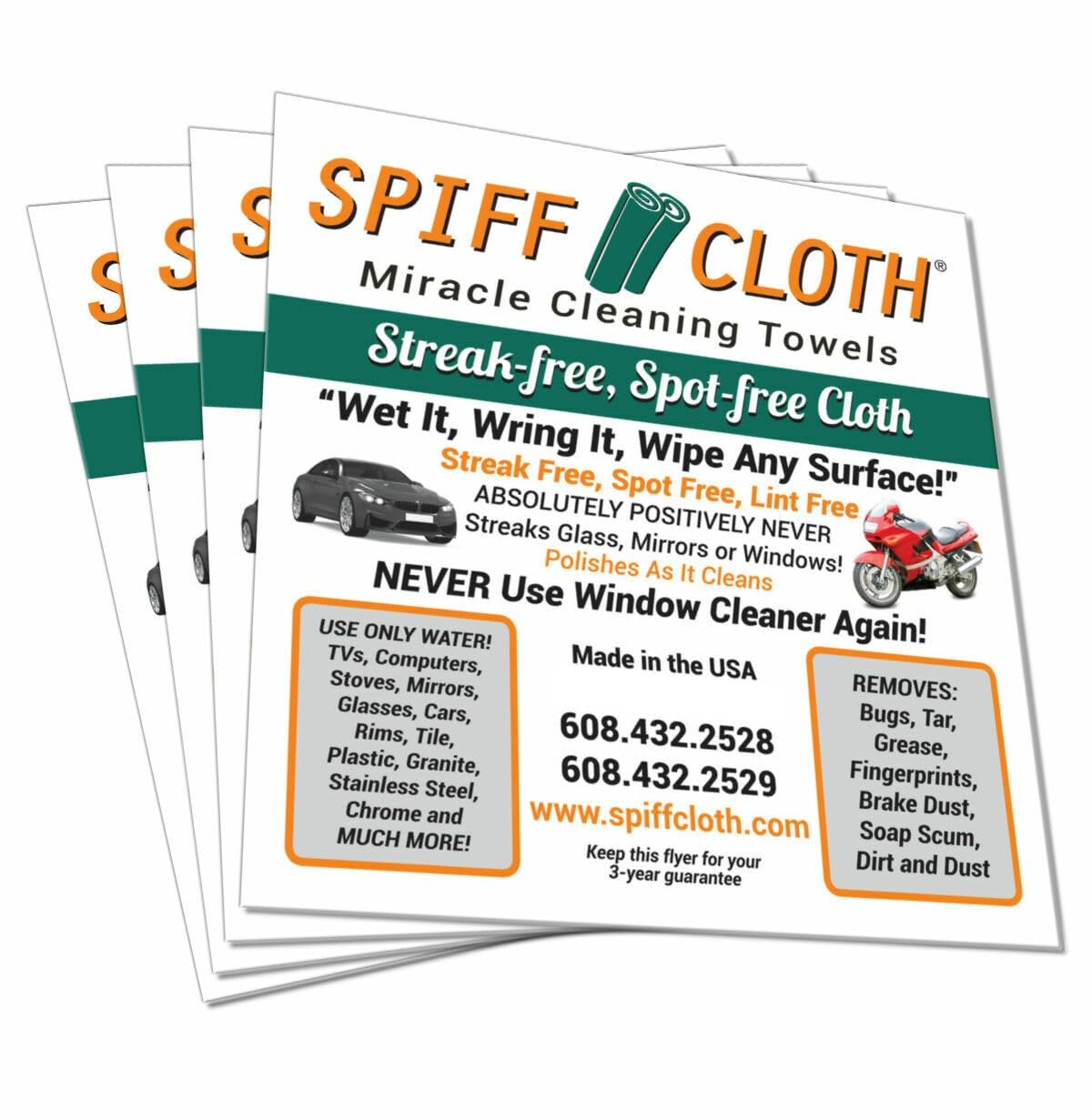 4-Pack Miracle Cleaning Towels - Streak-Free, Reusable & Washable Microfiber Cloths (16