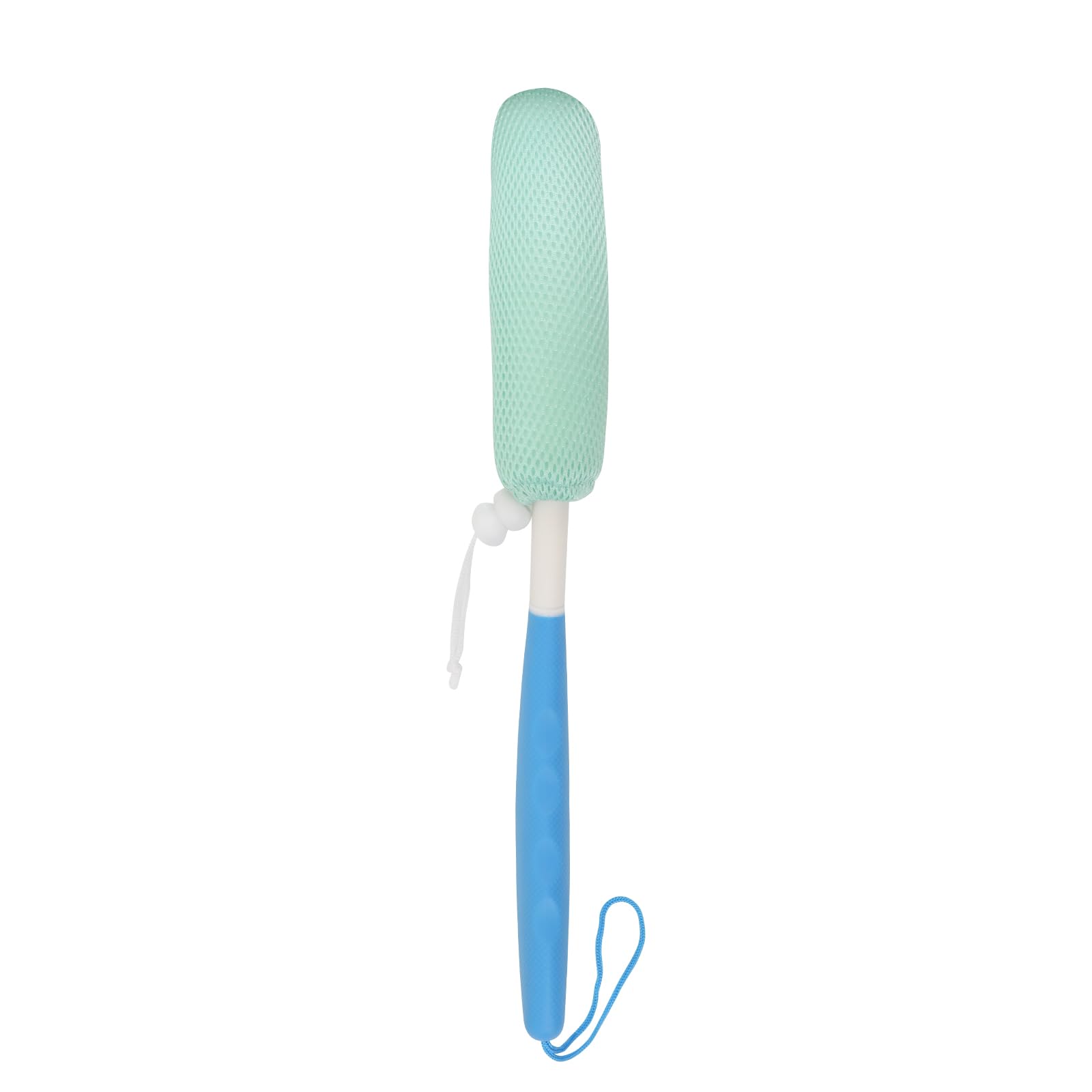KkaFFe Long Handle Back Scrubber with Mesh Sponge - Exfoliating Shower Brush for Deep Cleaning & Skin Renewal | Perfect for Hard-to-Reach Areas, Bath & Body Care (Blue-Green)