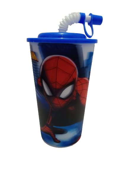 UniqueTrend 3D Look Multi-Color Sipper Glass with Straw for Kids & Toddlers - 600ml BPA-Free Spill-Proof Cup for Milk, Juice, Water & Soft Drinks (Blue) - Perfect for Home, School, Travel & Outdoor Activities