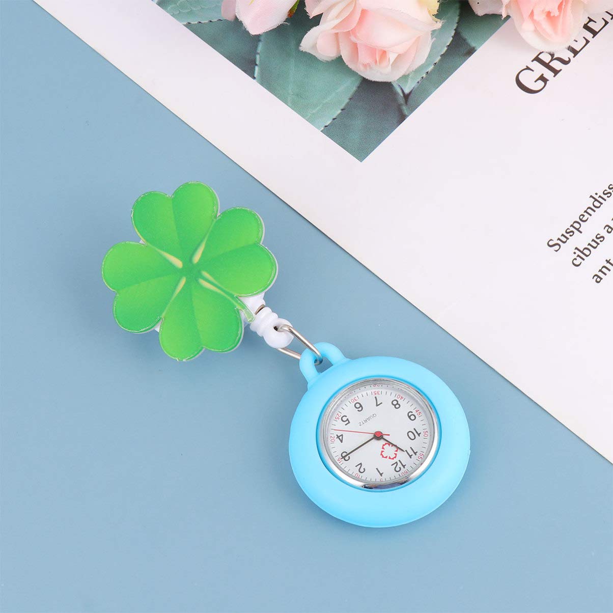 Retractable Nurse Watch with Clip - Waterproof Quartz Wristwatch for Nurses & Doctors - Adjustable Lapel Pocket Watch for Medical Professionals - Perfect for Hospital Shifts, Clinical Duties & Healthcare Work (Green)