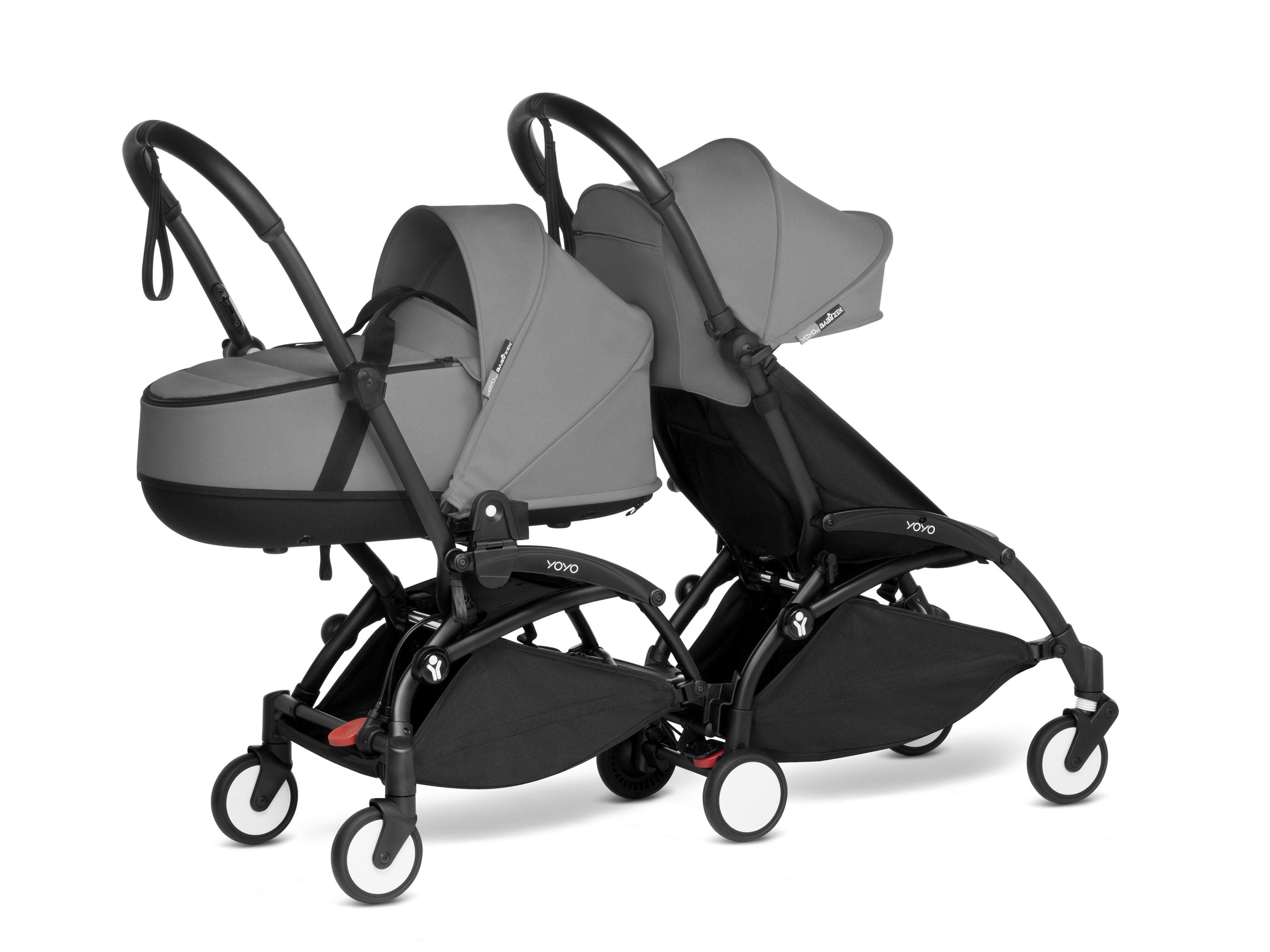 Stokke YOYO 3 Double Stroller for Twins - 6+ Months Front Seat with Bassinet Back - Lightweight Compact Travel Stroller for City Walks & Airplane Travel