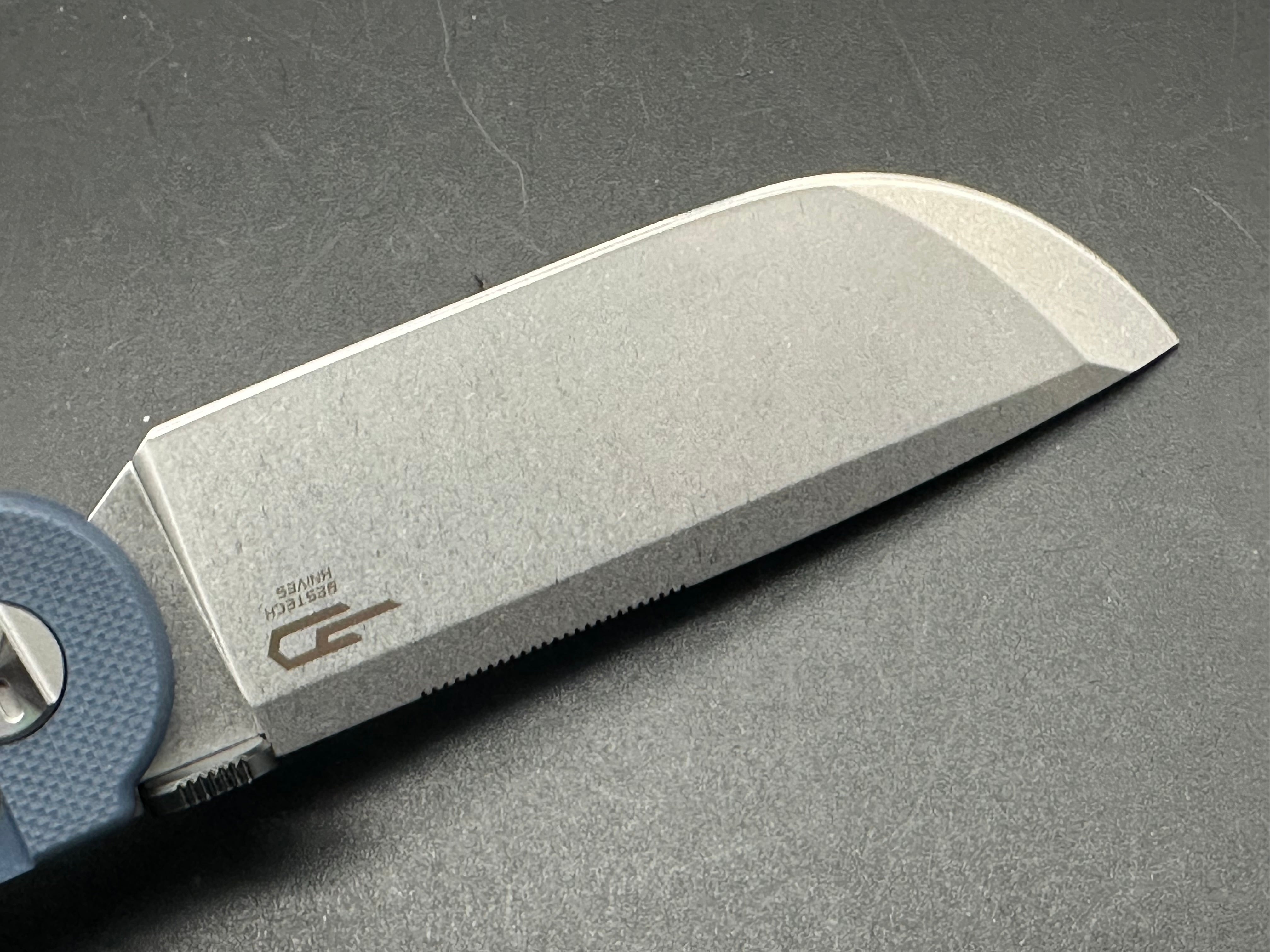 BESTECH GLOK Folding Knife - Grey G10 Handle, 14C28N Steel Plain Edge with Stonewash Finish - EDC, Outdoor Camping & Survival Tool