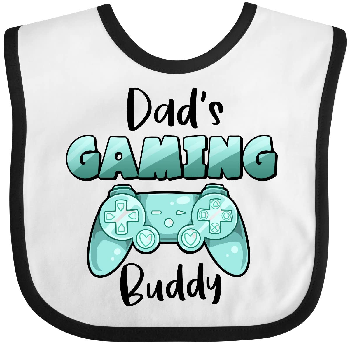 Inktastic Dad's Gaming Buddy - Aqua Controller Baby Bib | Funny Gamer Dad Gift | Cute Baby Feeding Bib for Gamers | Perfect for Father's Day & New Dads