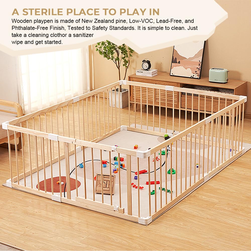 HARPPA Baby Safety Gate & Playpen - 56x56x24 Inches Play Yard Fence for Babies & Toddlers - Indoor/Outdoor Play Area Protection for Home, Stairs, and Doorways