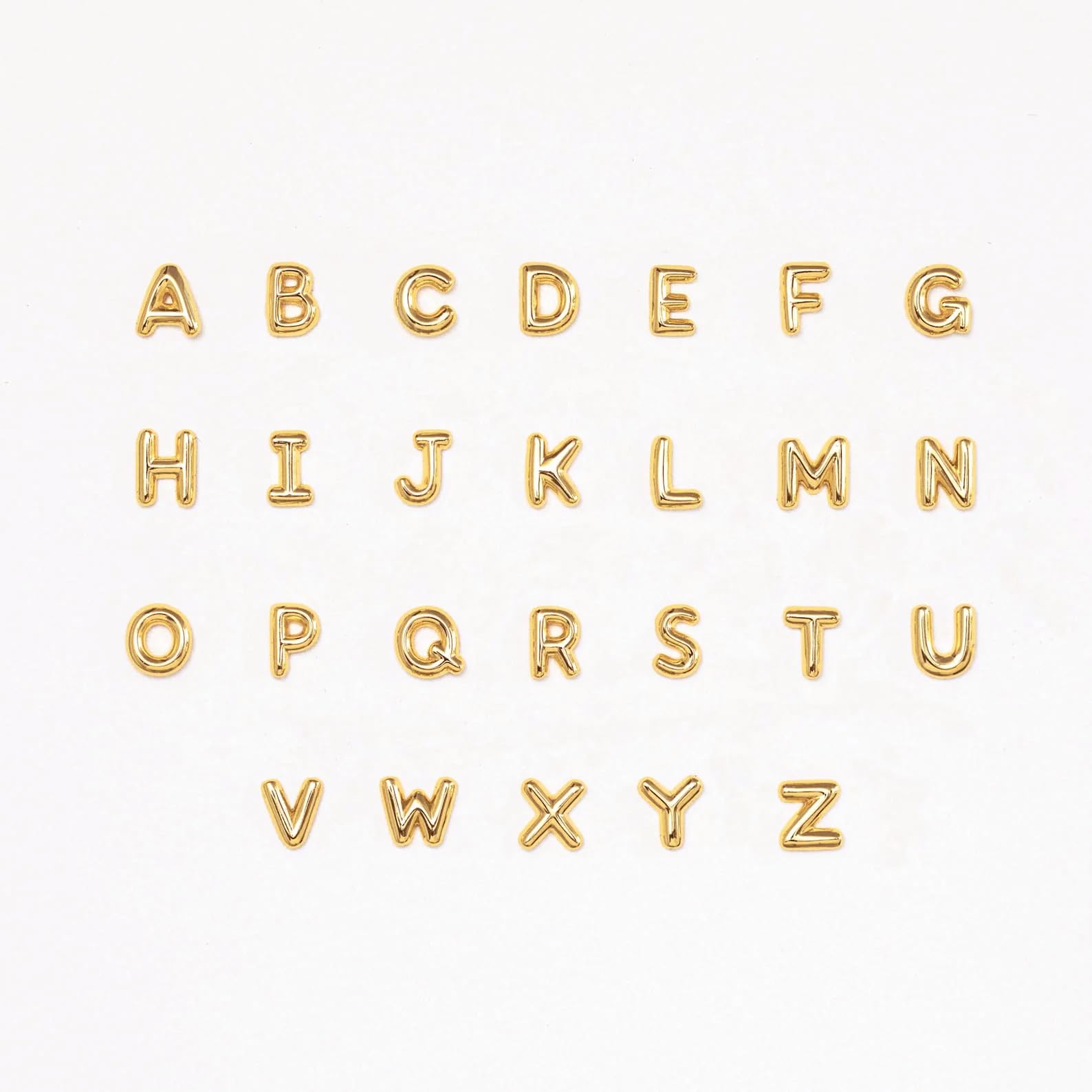 14K Gold Cubic Zirconia Bubble Initial Letter Stud Earrings for Women - Trendy Minimalist Dainty Hypoallergenic Jewelry - Perfect Gift for Her, Birthday, Anniversary & Everyday Wear