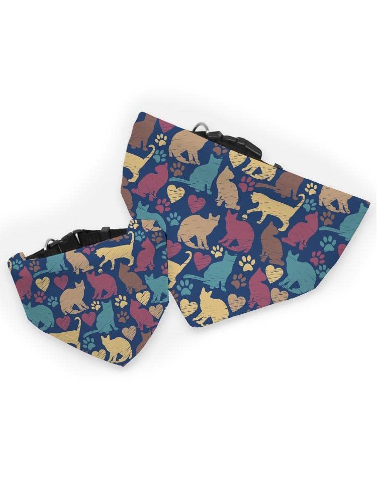 Pastel Chalk Cat Drawing Pattern Bandana for Dogs & Cats - Soft Cotton Pet Scarf for Grooming, Photo Shoots, and Daily Walks