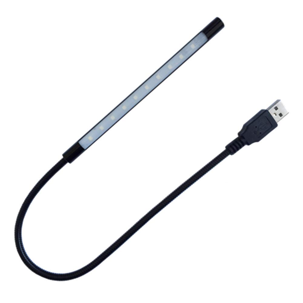 Portable Mini USB LED Desk Lamp - Adjustable Angle Dimmable Touch Light for PC, Laptop, Keyboard & Reading - Perfect for Camping, Office & Night Use (Black)