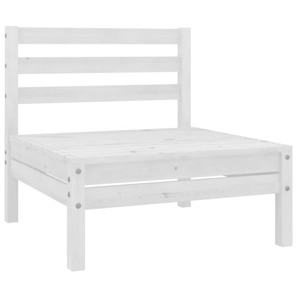 vidaXL 7-Piece Solid Pinewood Patio Lounge Set - Outdoor Garden Furniture with Wooden Sofa & Chairs (White) - Perfect for Backyard, Terrace, and Poolside Relaxation