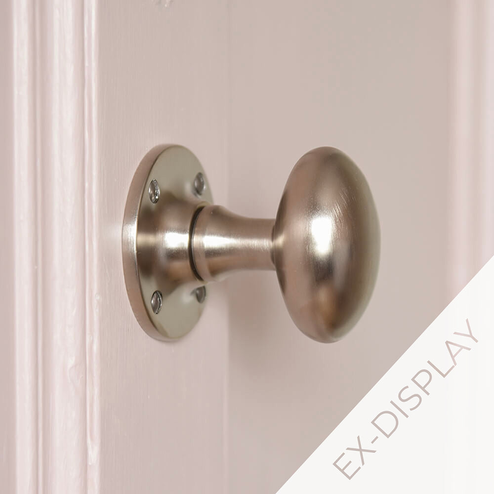 Premium Satin Nickel Oval Door Knobs - Elegant Hardware for Bedroom, Bathroom & Interior Doors - Perfect for Home Renovation & DIY Projects